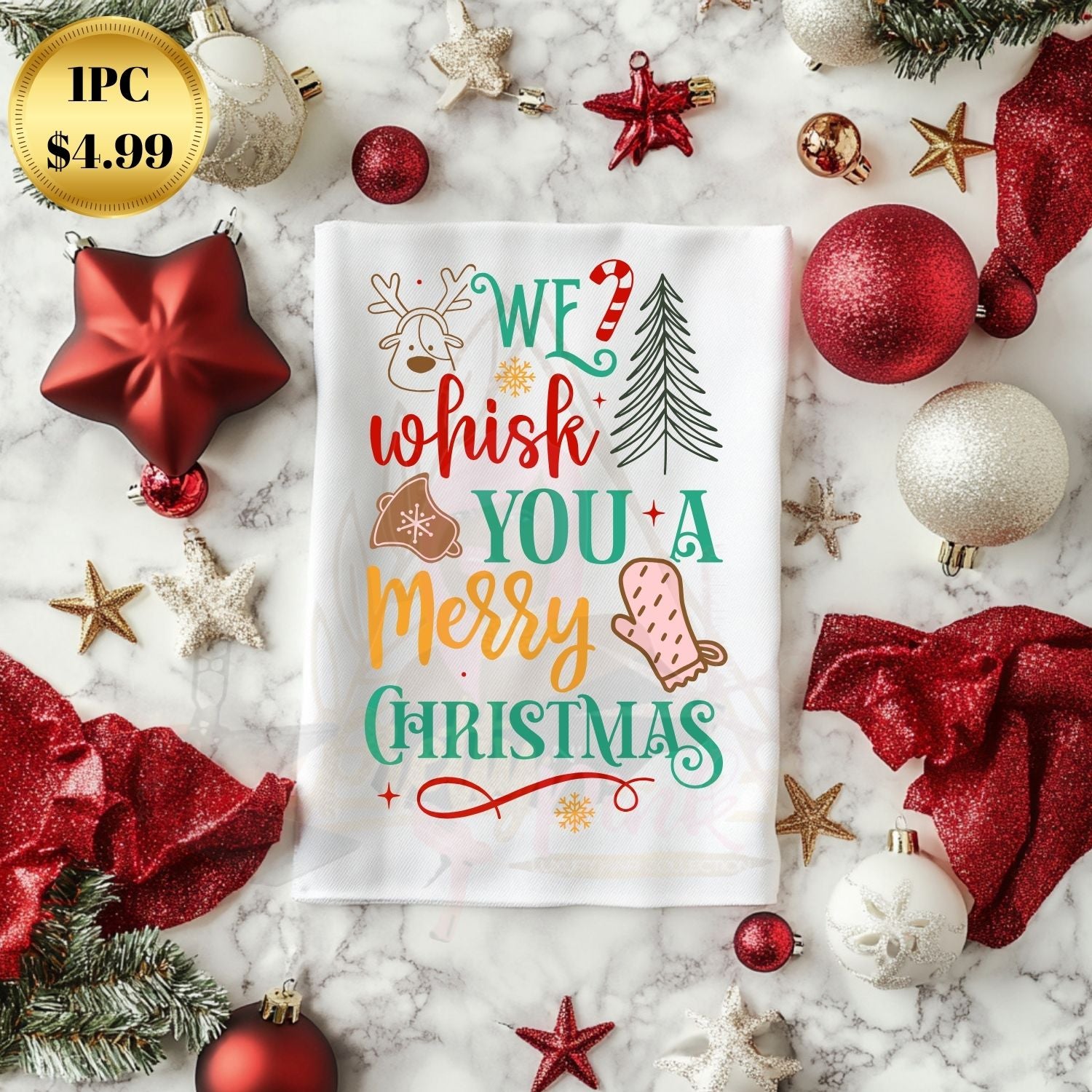 White Christmas Hand Towel (Individual)