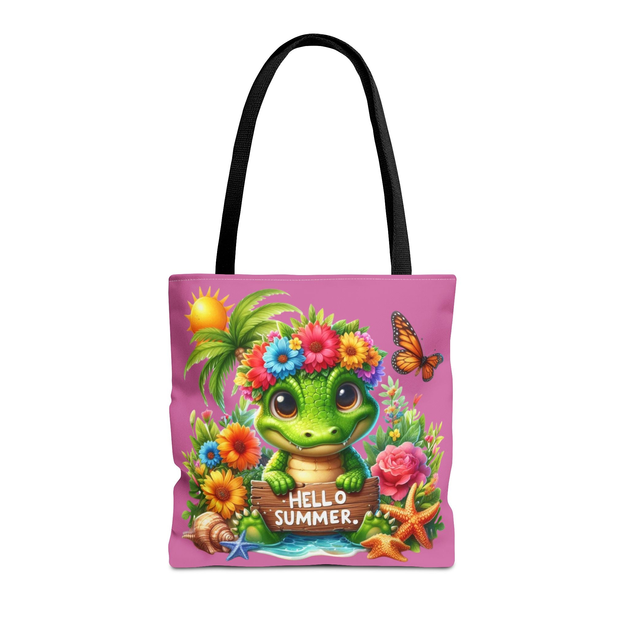 Hello Summer Cute Frog Tote Bag - Vibrant Beach Style for Summer Fun