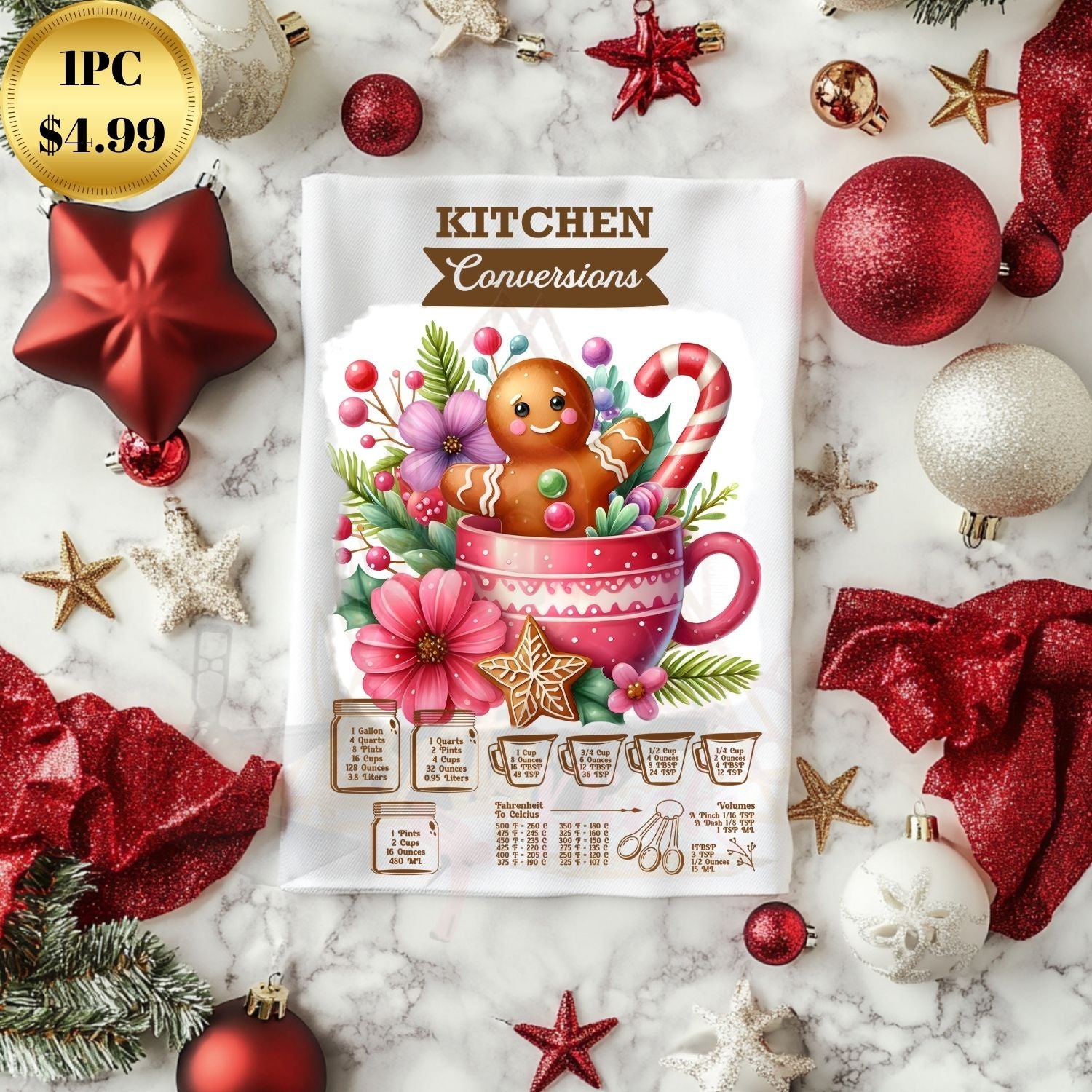 White Christmas Hand Towel (Individual)