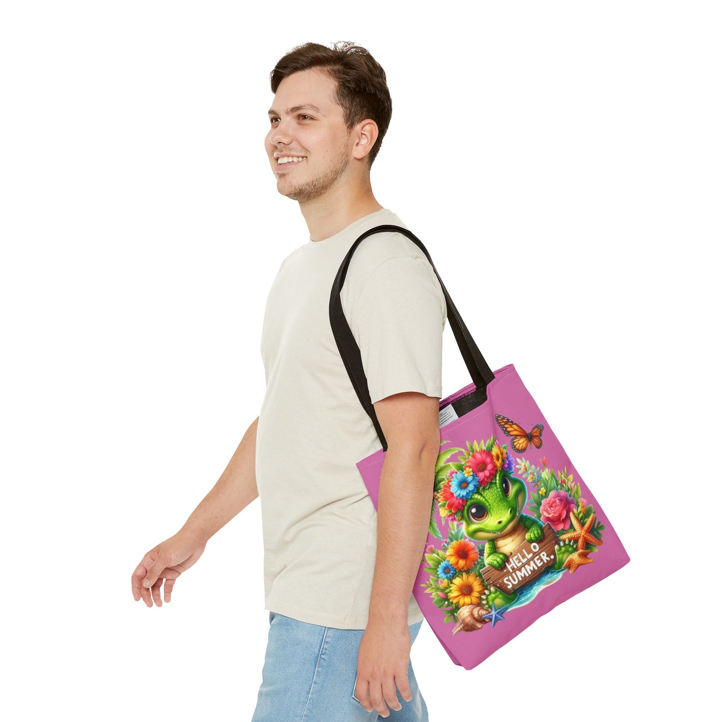 Hello Summer Cute Frog Tote Bag - Vibrant Beach Style for Summer Fun