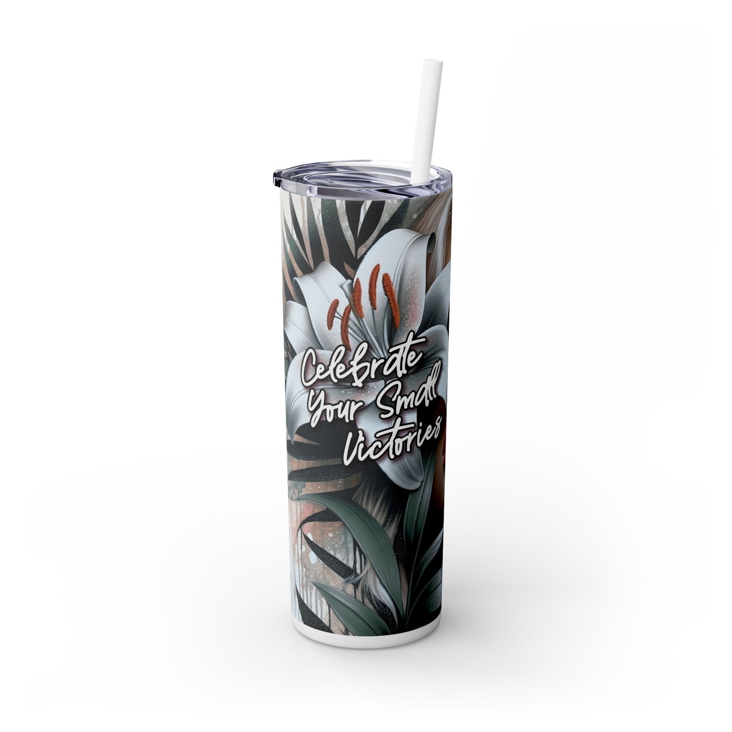 Tumbler with Caucasian Women and Calle Lilly Design #17, 20oz