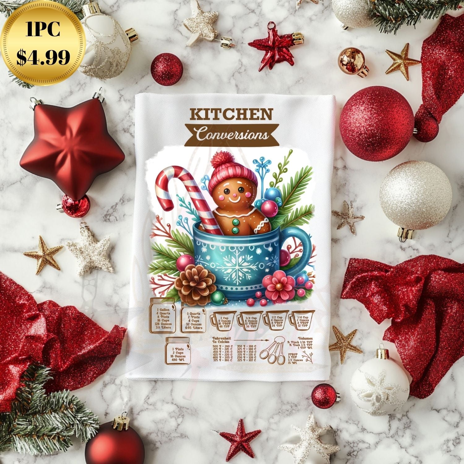 White Christmas Hand Towel (Individual)