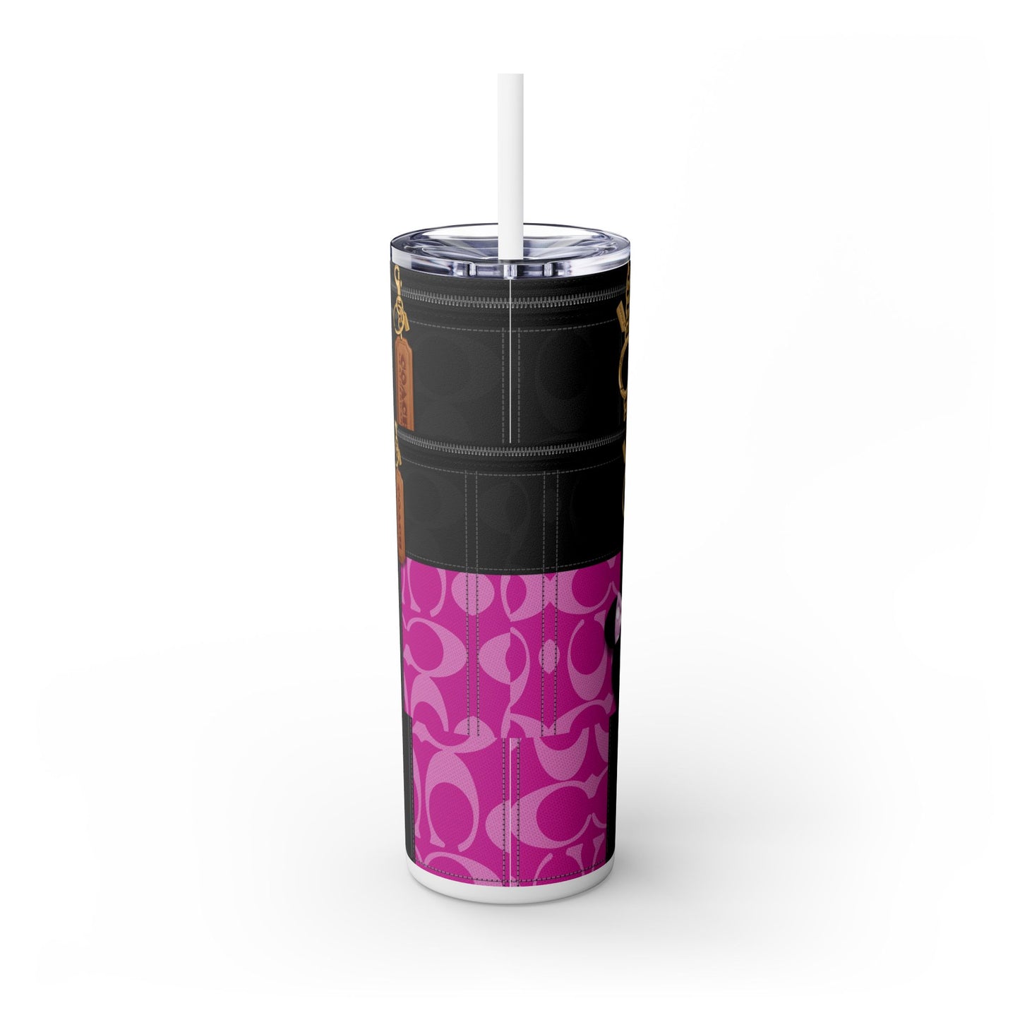 Coach Pink Purse -Skinny Tumbler with Straw, 20oz