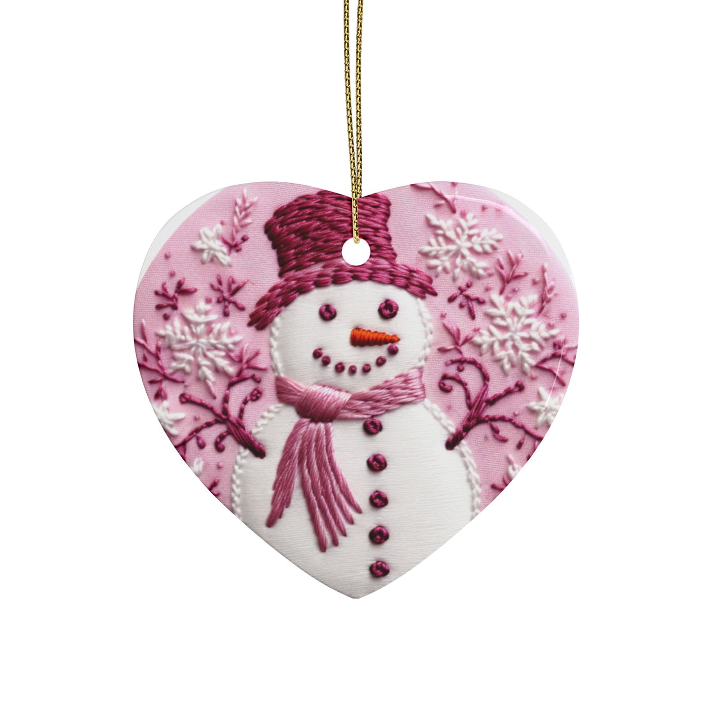 Heart Shape Embroidery Ceramic Ornaments (1pcs, 5pcs, 10pcs, 20pcs)
