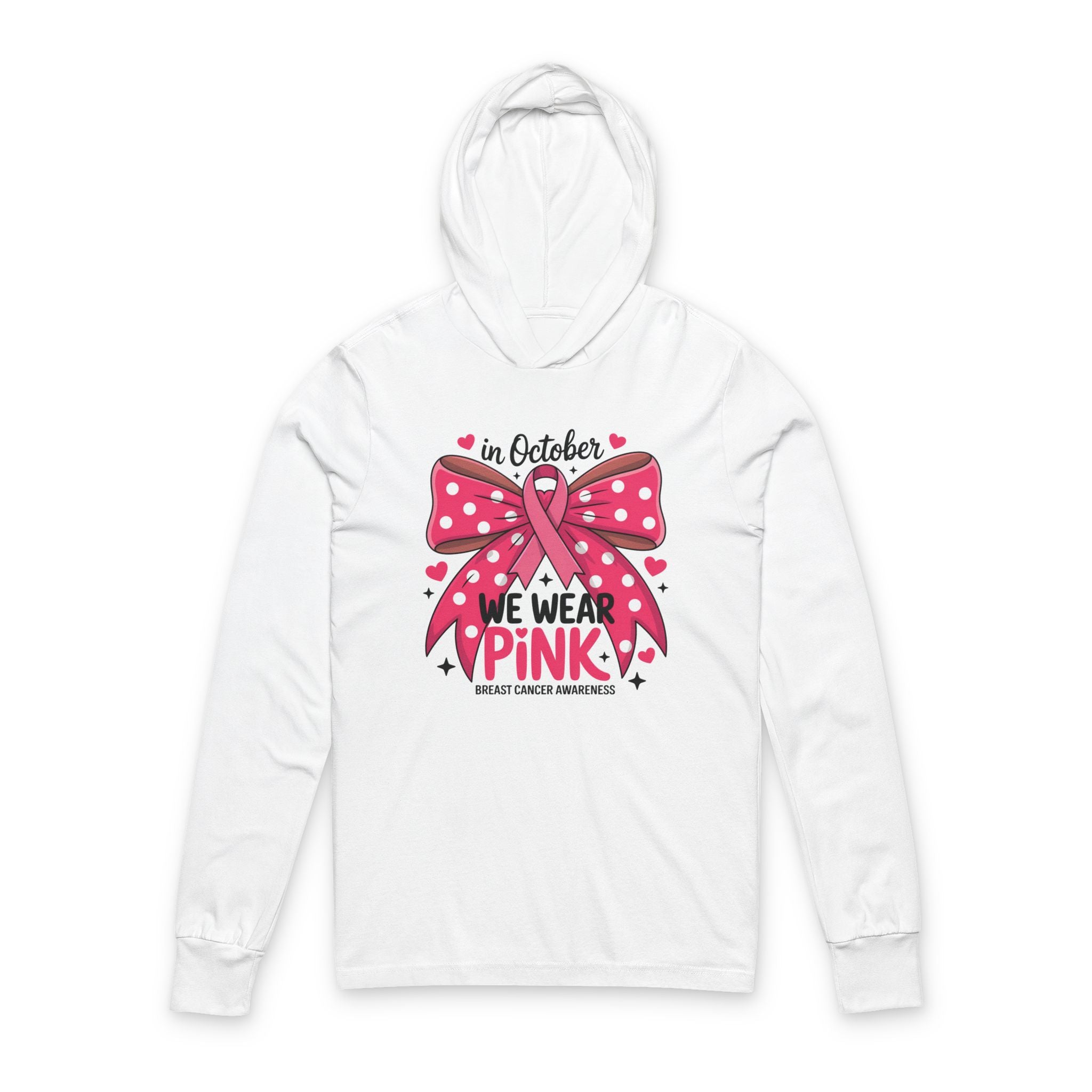 Breast Cancer Awareness Hoodie, Unisex Long Sleeve Tee, October Awareness Month, We Wear Pink Shirt, Support Cancer Research