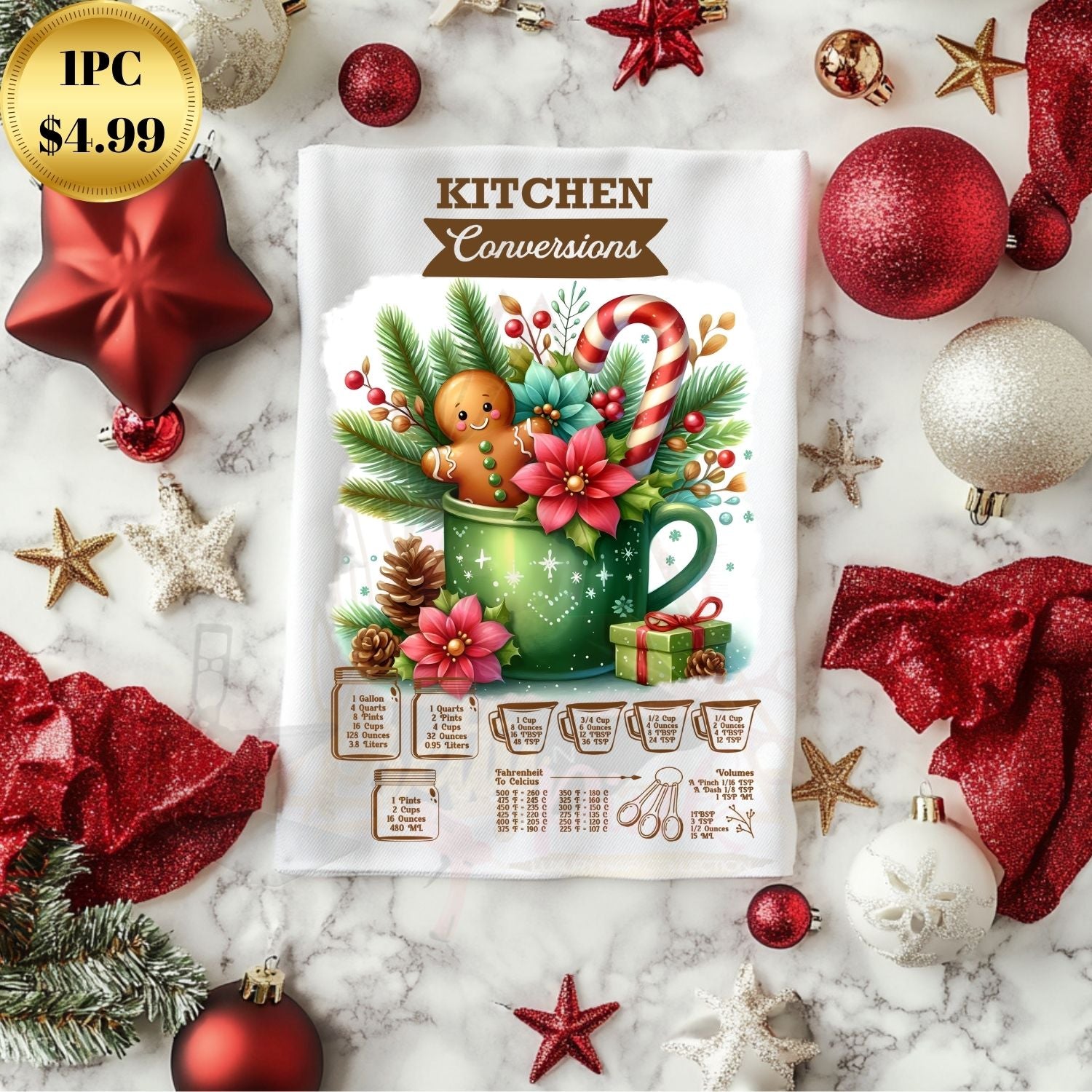 White Christmas Hand Towel (Individual)
