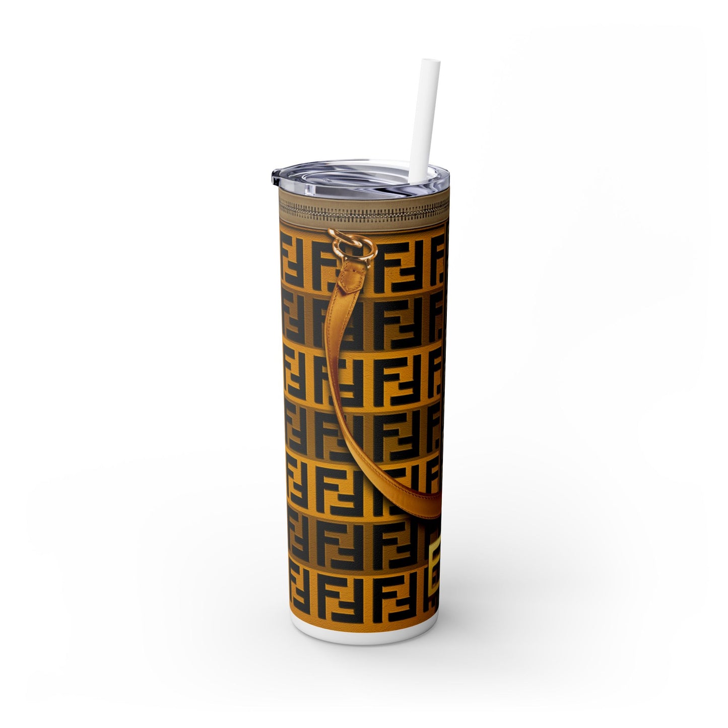 Fendi Purse -Skinny Tumbler with Straw, 20oz
