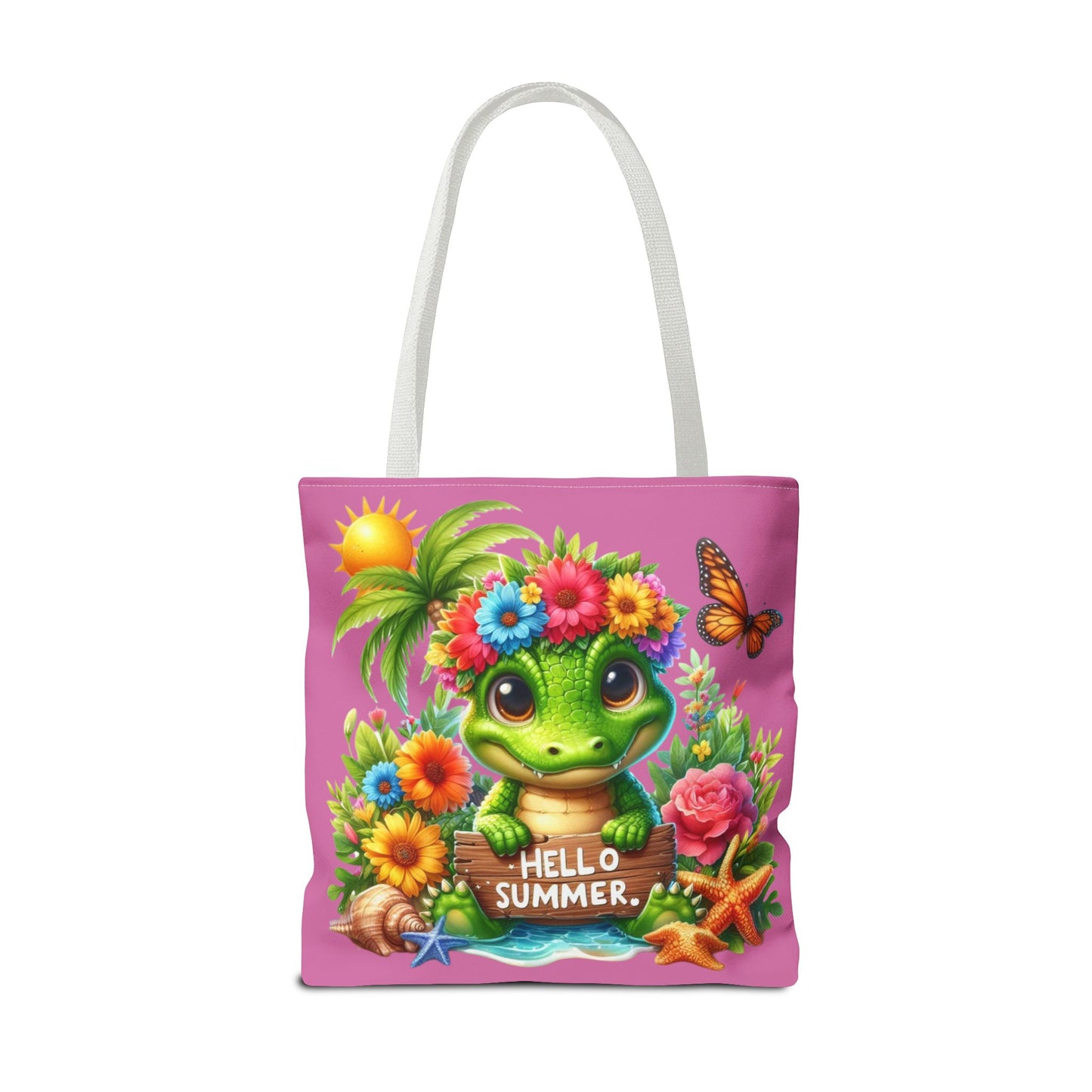 Hello Summer Cute Frog Tote Bag - Vibrant Beach Style for Summer Fun