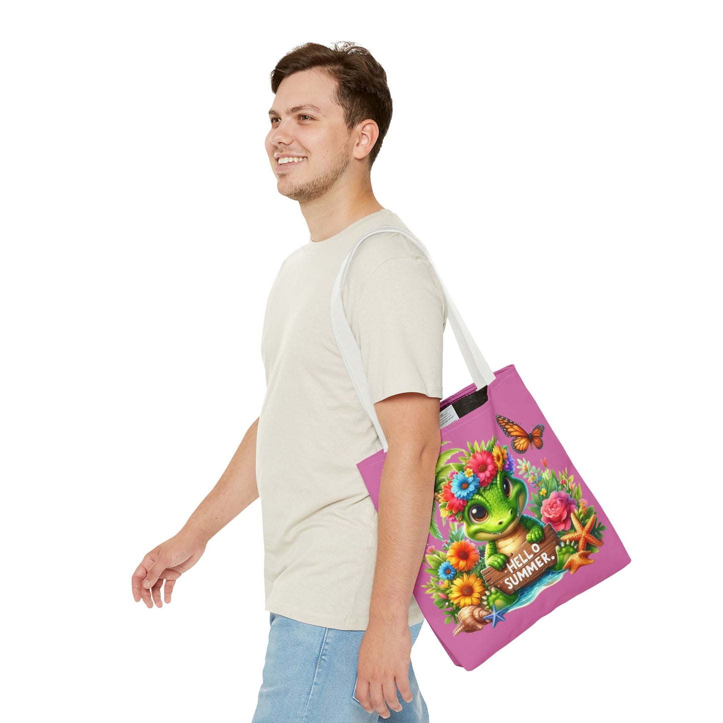 Hello Summer Cute Frog Tote Bag - Vibrant Beach Style for Summer Fun
