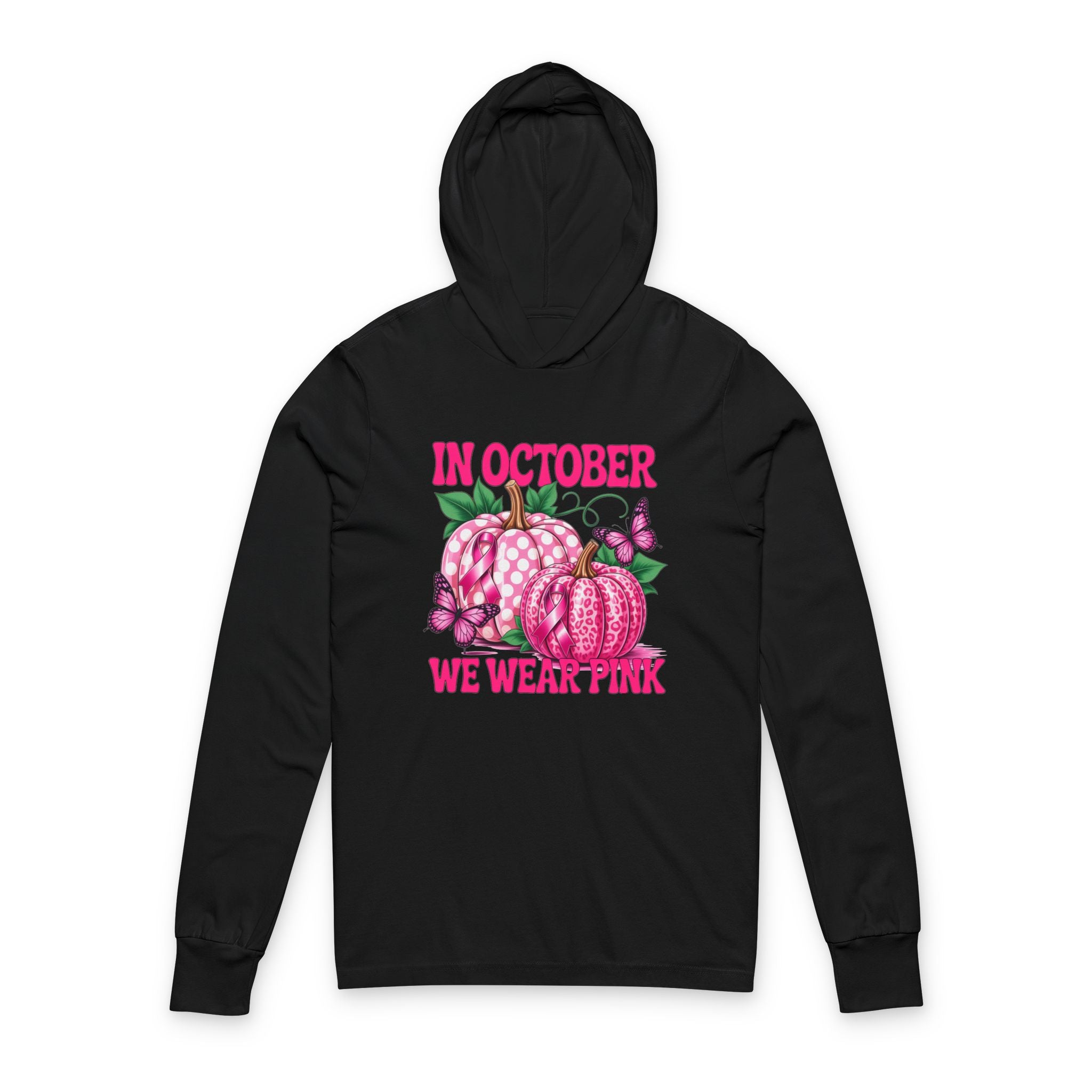 October Awareness Hooded Tee, Unisex Hoodie, Breast Cancer Awareness, Fall Fashion, Cute Gift, Cozy Layering