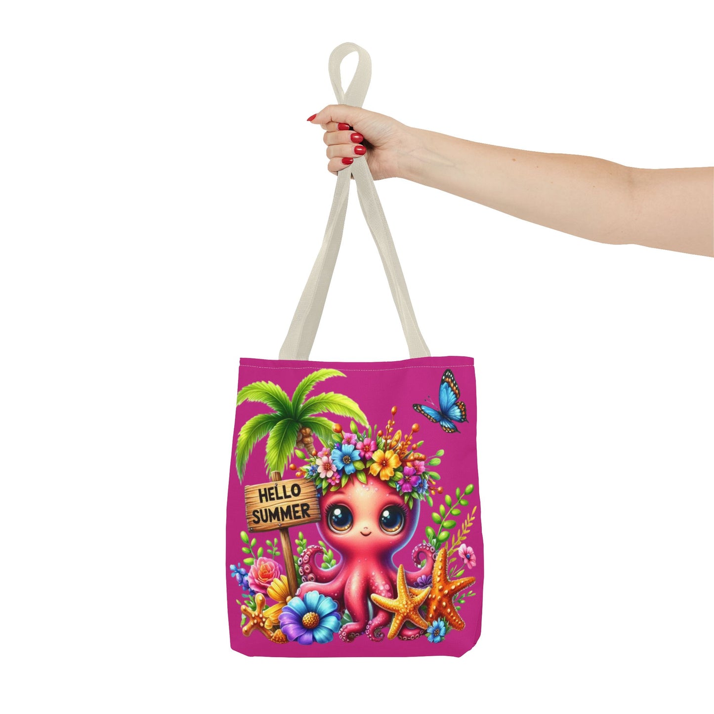 Hello Summer Octopus Tote Bag – Colorful Beach Carryall for Fun Adventures