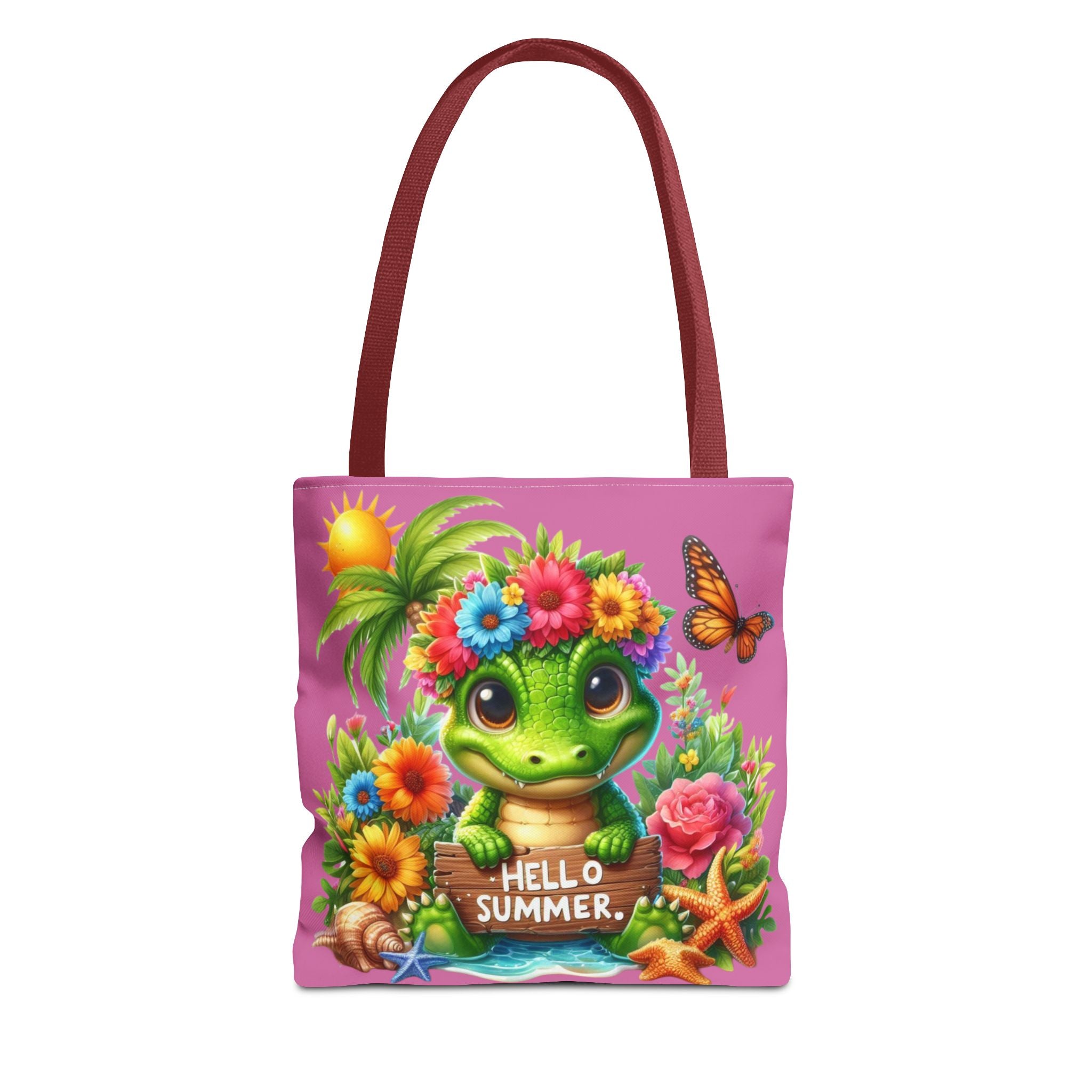 Hello Summer Cute Frog Tote Bag - Vibrant Beach Style for Summer Fun