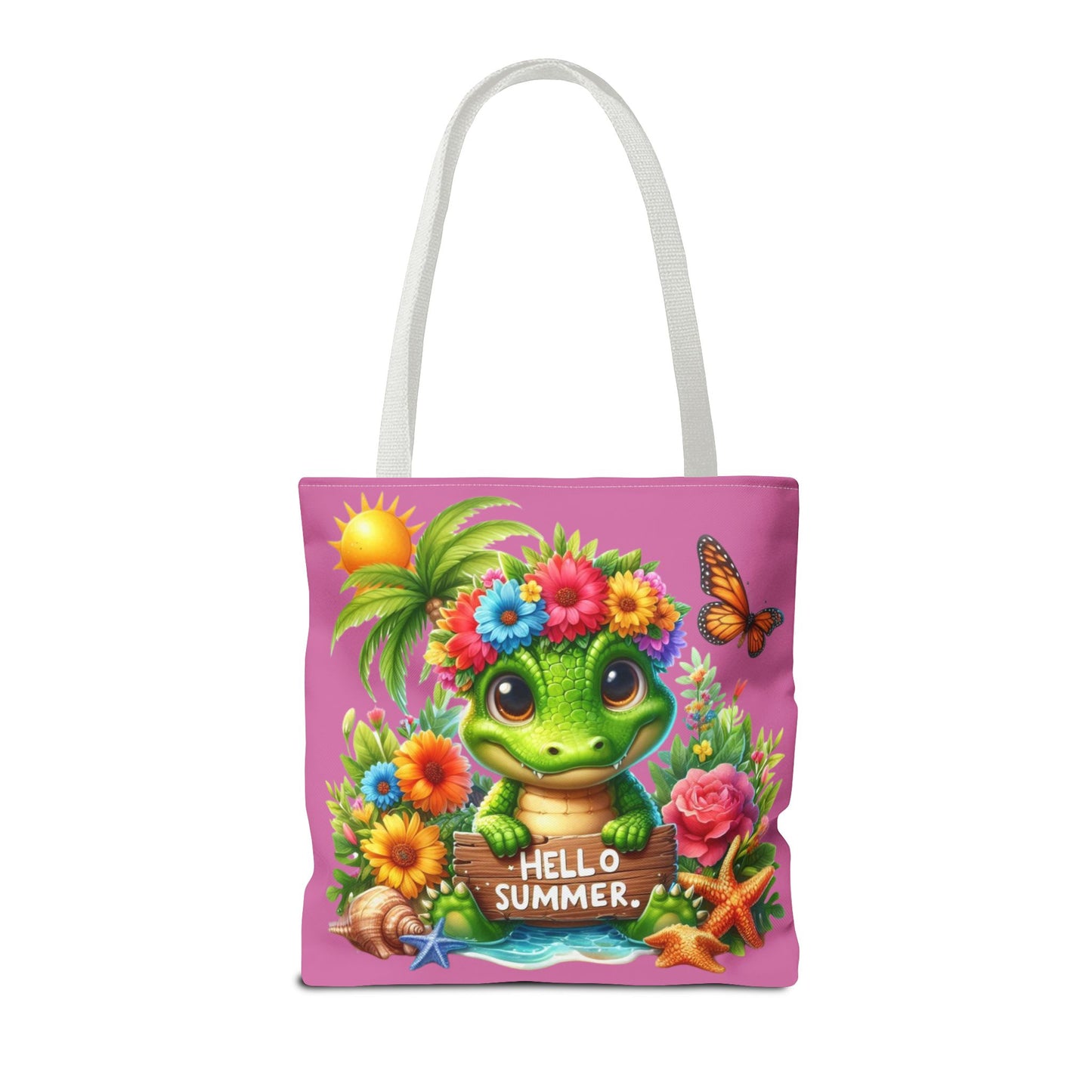 Hello Summer Cute Frog Tote Bag - Vibrant Beach Style for Summer Fun
