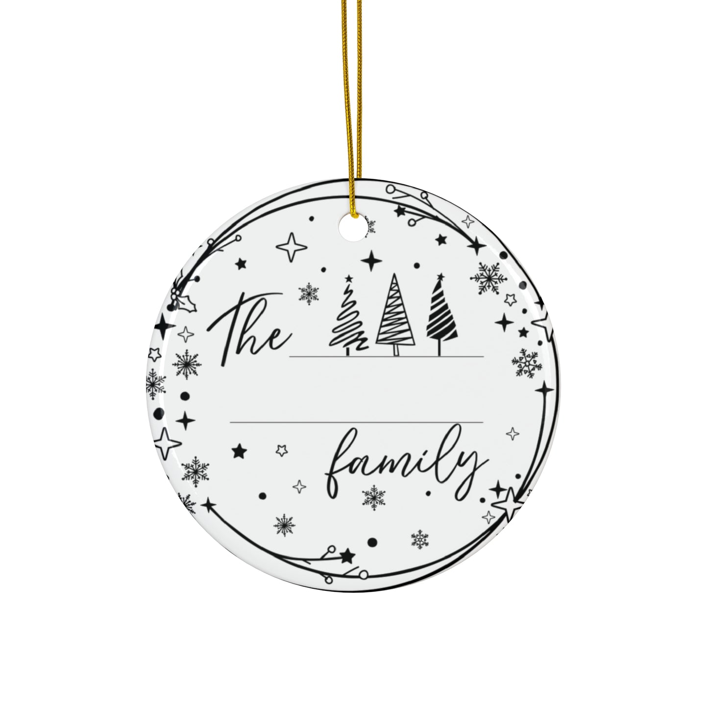 The Family Ceramic Ornament, Personalized Ornament