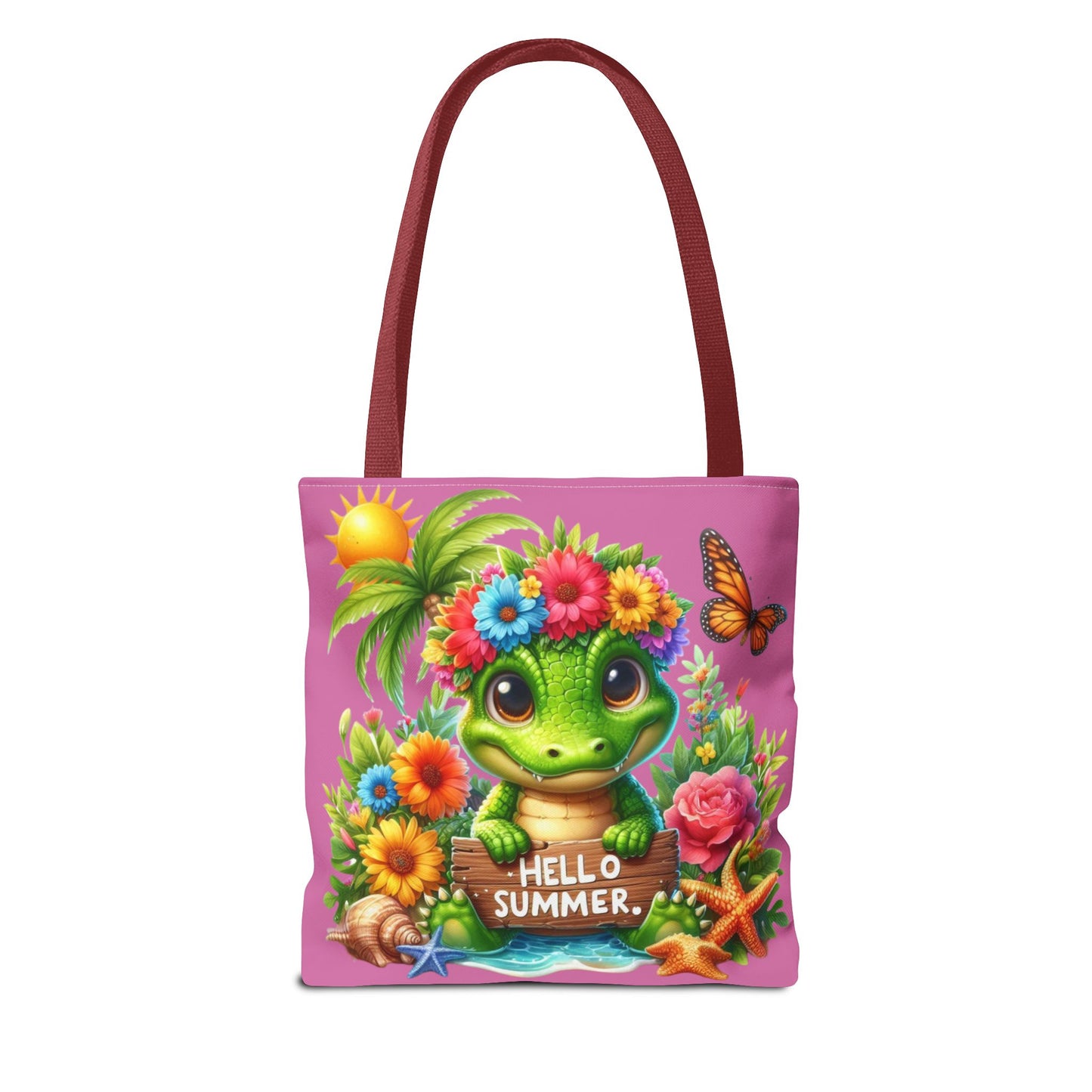 Hello Summer Cute Frog Tote Bag - Vibrant Beach Style for Summer Fun