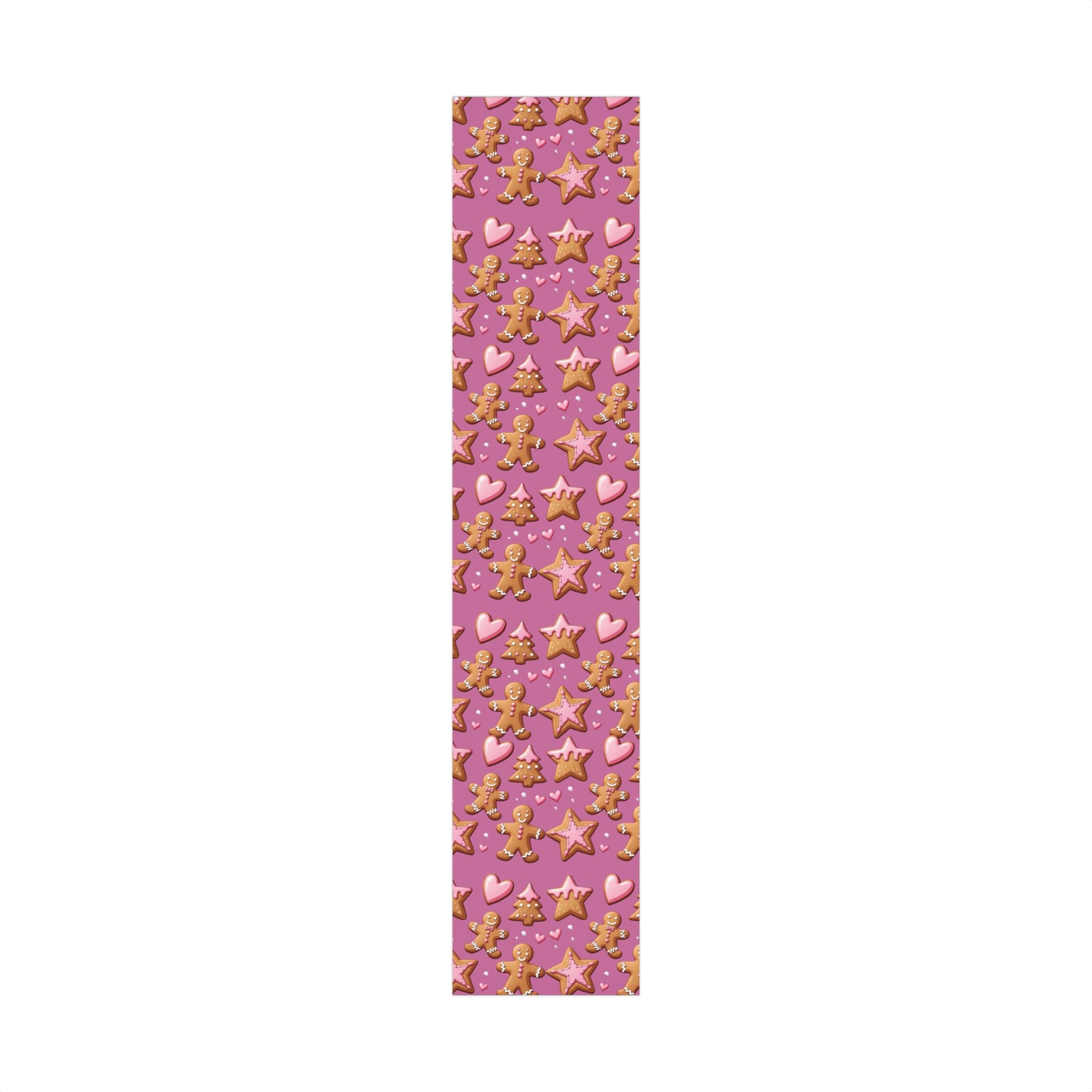 Wrapping Paper - Pink Gingerbread and Stars