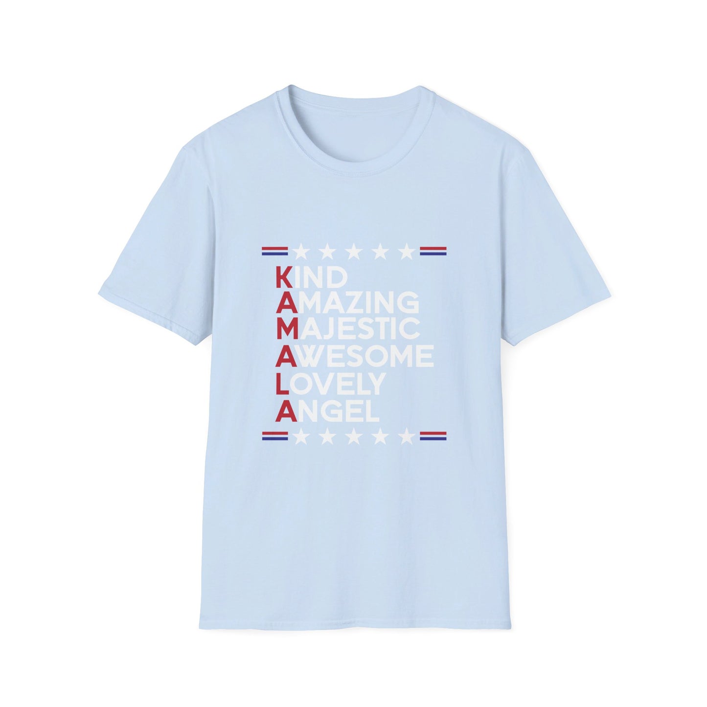 Kamala Spelled Out, Female President, Kama Harris for President, Kamala Harris, Unisex Softstyle T-Shirt