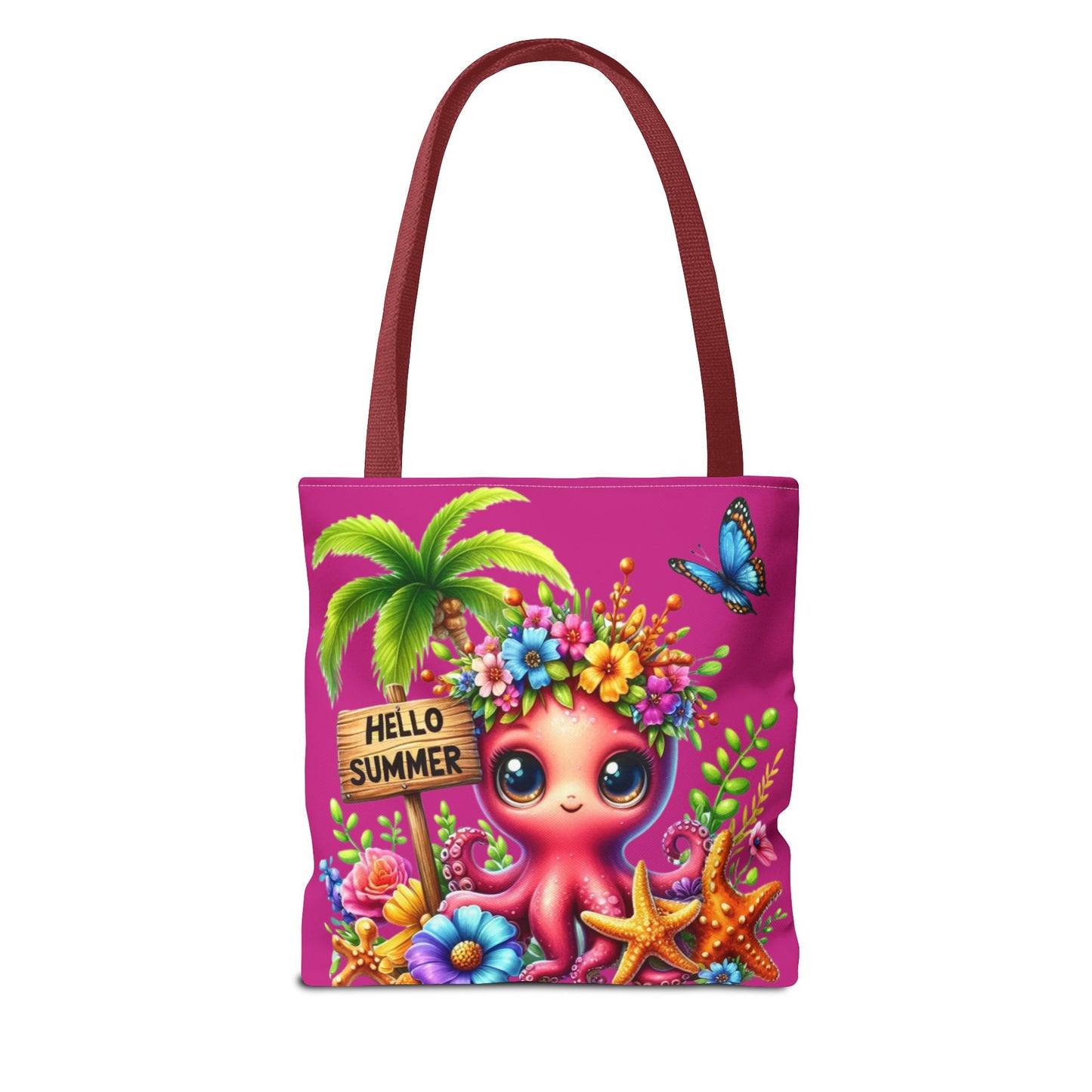 Hello Summer Octopus Tote Bag – Colorful Beach Carryall for Fun Adventures