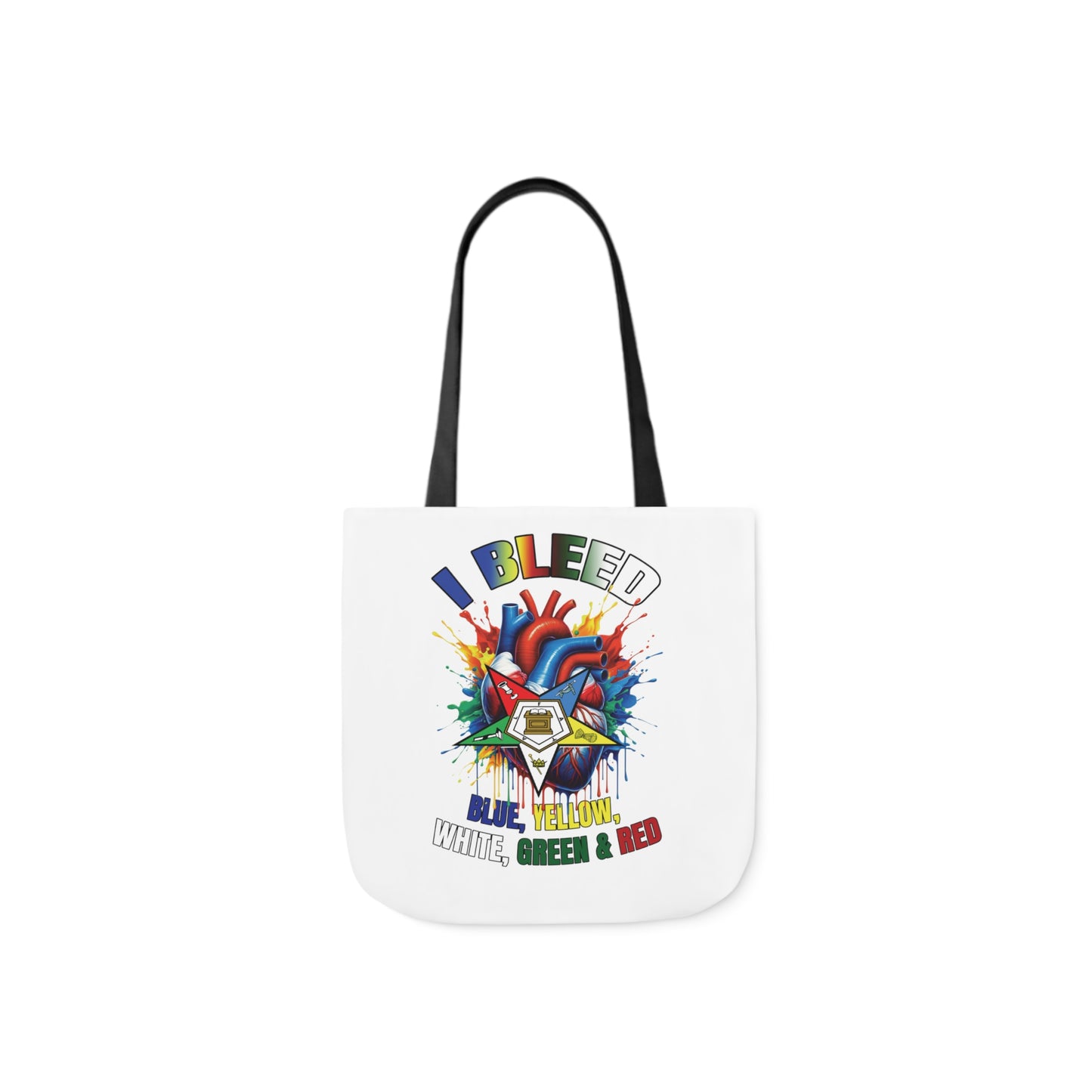 I Bleed OES, Order of the Eastern Star, Sistar, Sisterhood, Eastern Star, Sorority, Canvas Tote Bag, 5-Color Straps