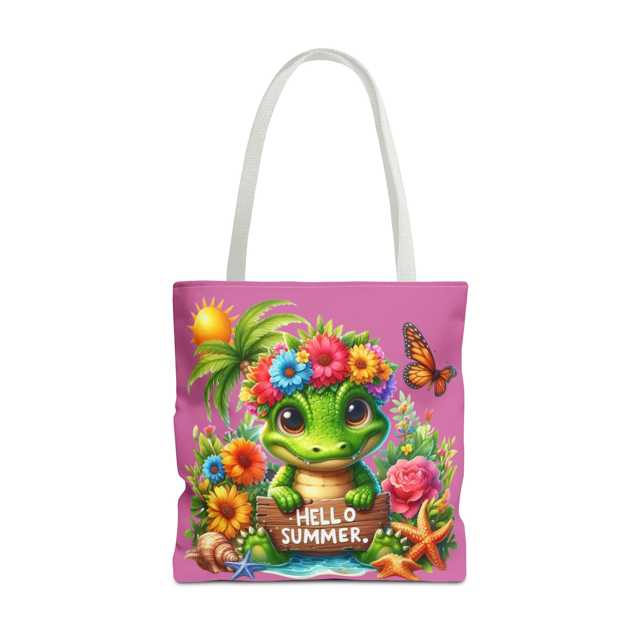 Hello Summer Cute Frog Tote Bag - Vibrant Beach Style for Summer Fun