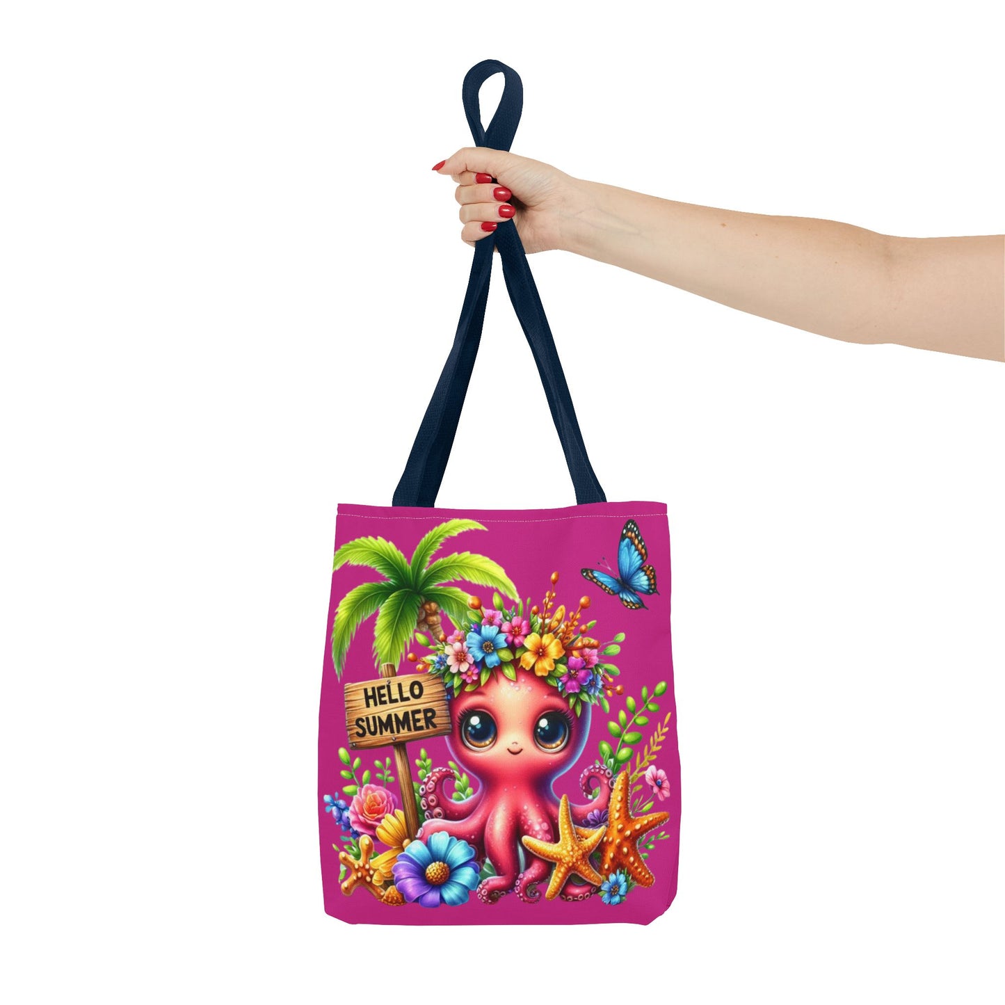 Hello Summer Octopus Tote Bag – Colorful Beach Carryall for Fun Adventures