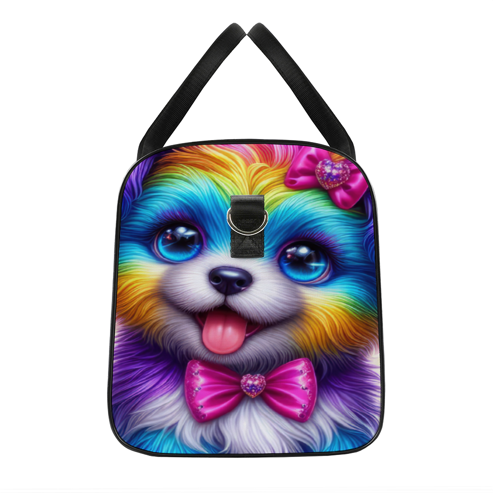 Rainbow Puppy Duffel Bag for Kids – Colorful Tote & Travel Luggage Large Travel Luggage Gym Bags Duffel Bags