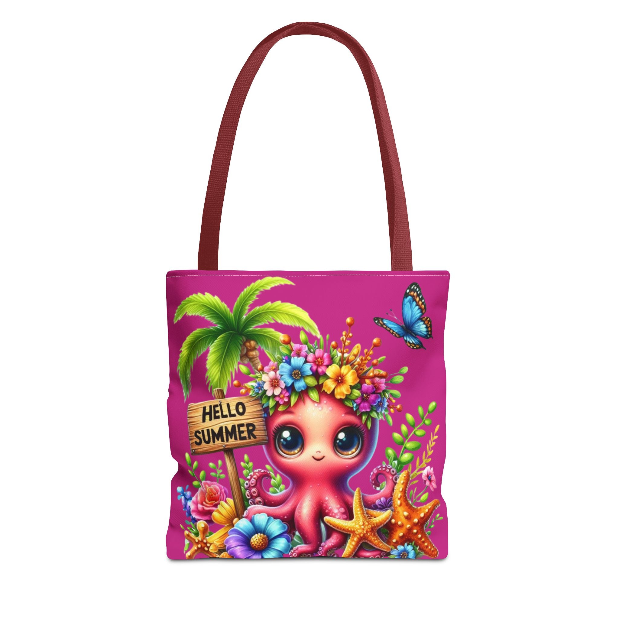 Hello Summer Octopus Tote Bag – Colorful Beach Carryall for Fun Adventures