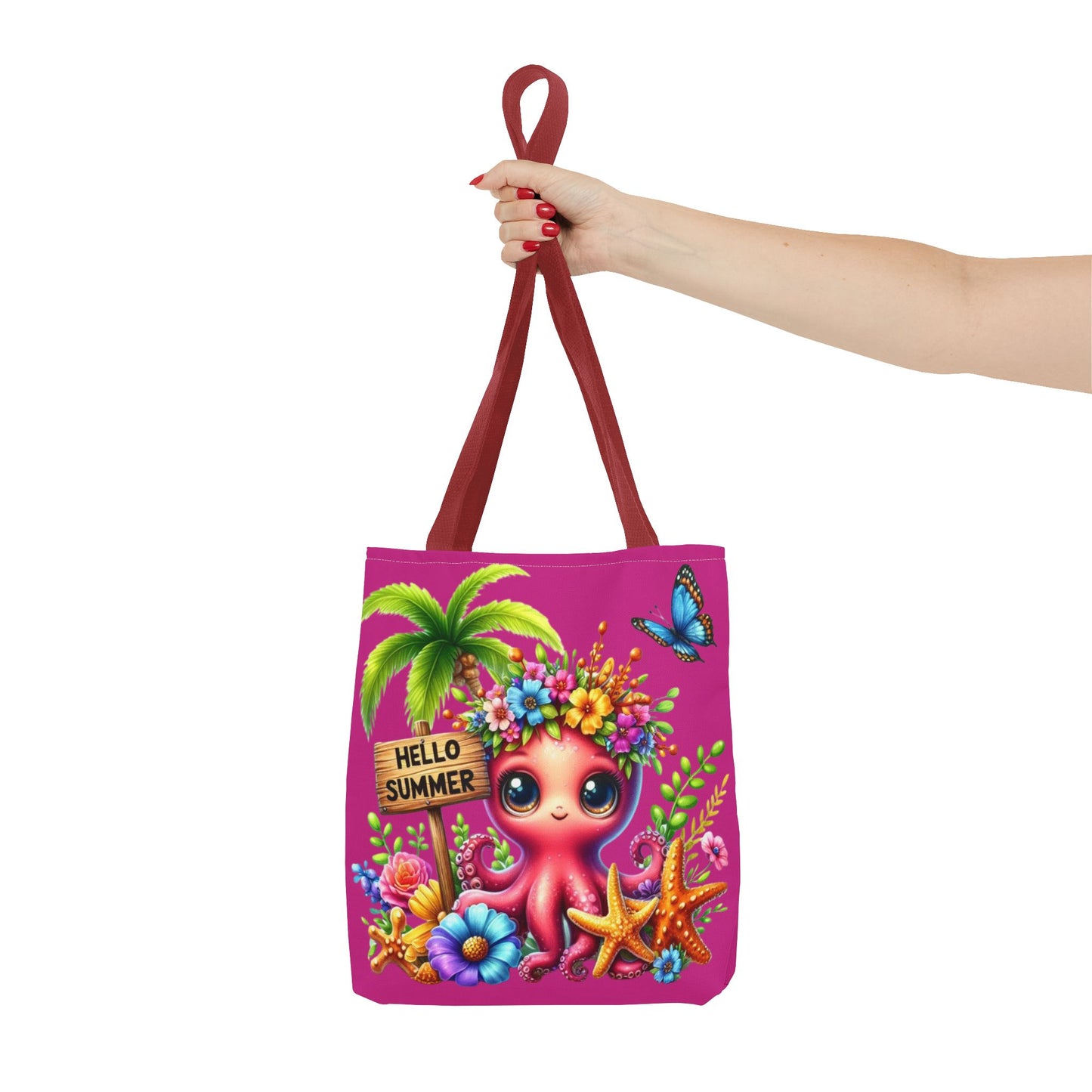 Hello Summer Octopus Tote Bag – Colorful Beach Carryall for Fun Adventures
