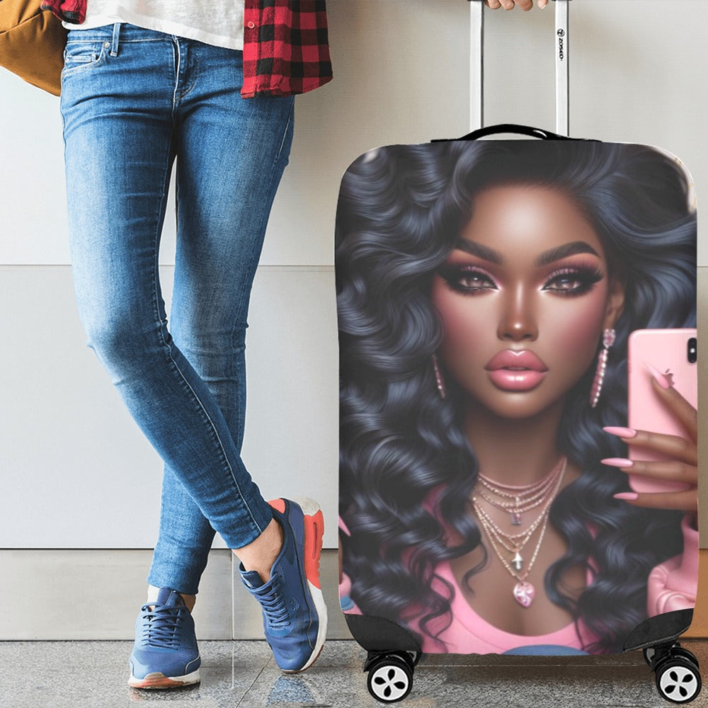 Pink Princess #1 Luggage Cover Luggage Cover/Large 26"-28"