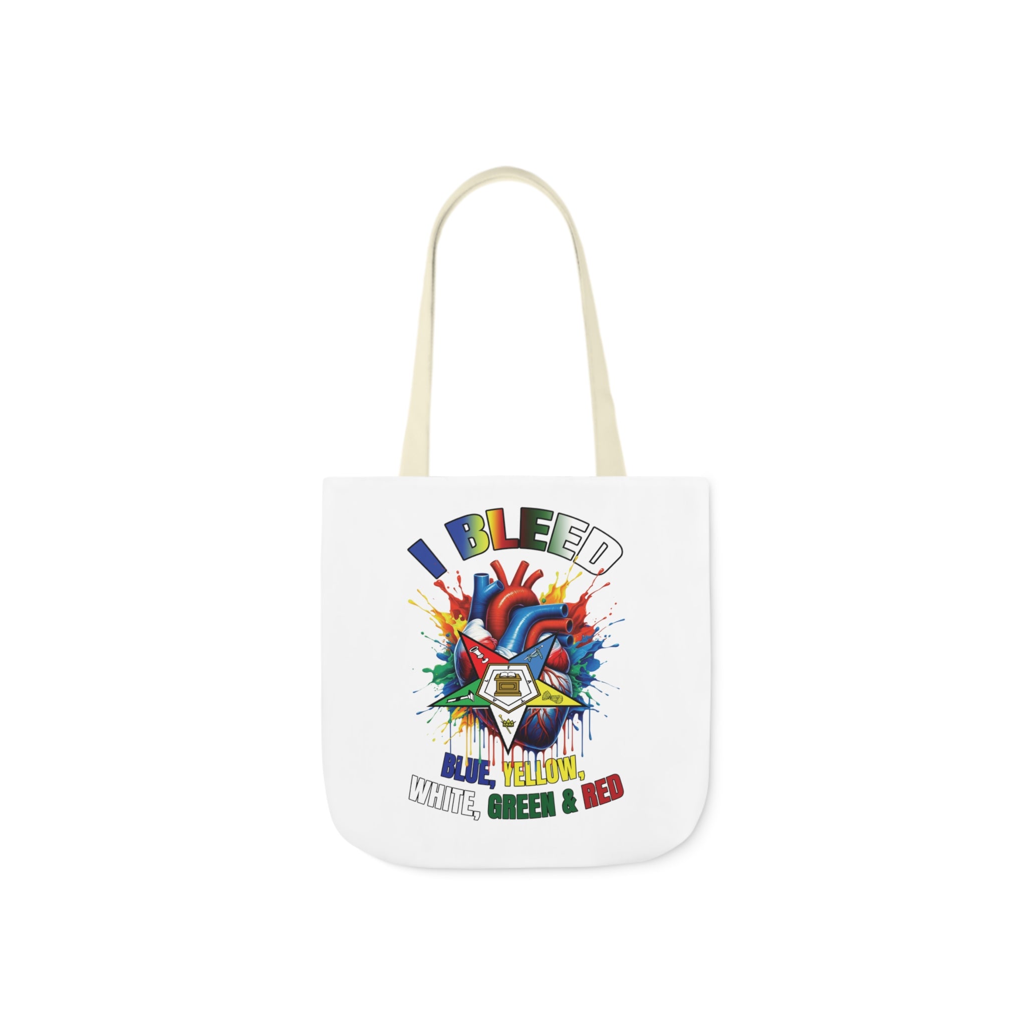 I Bleed OES, Order of the Eastern Star, Sistar, Sisterhood, Eastern Star, Sorority, Canvas Tote Bag, 5-Color Straps