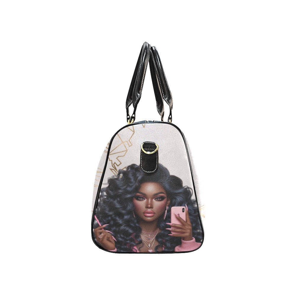 Pink Princess #1 New Waterproof Travel Bag/Small (Model 1639)