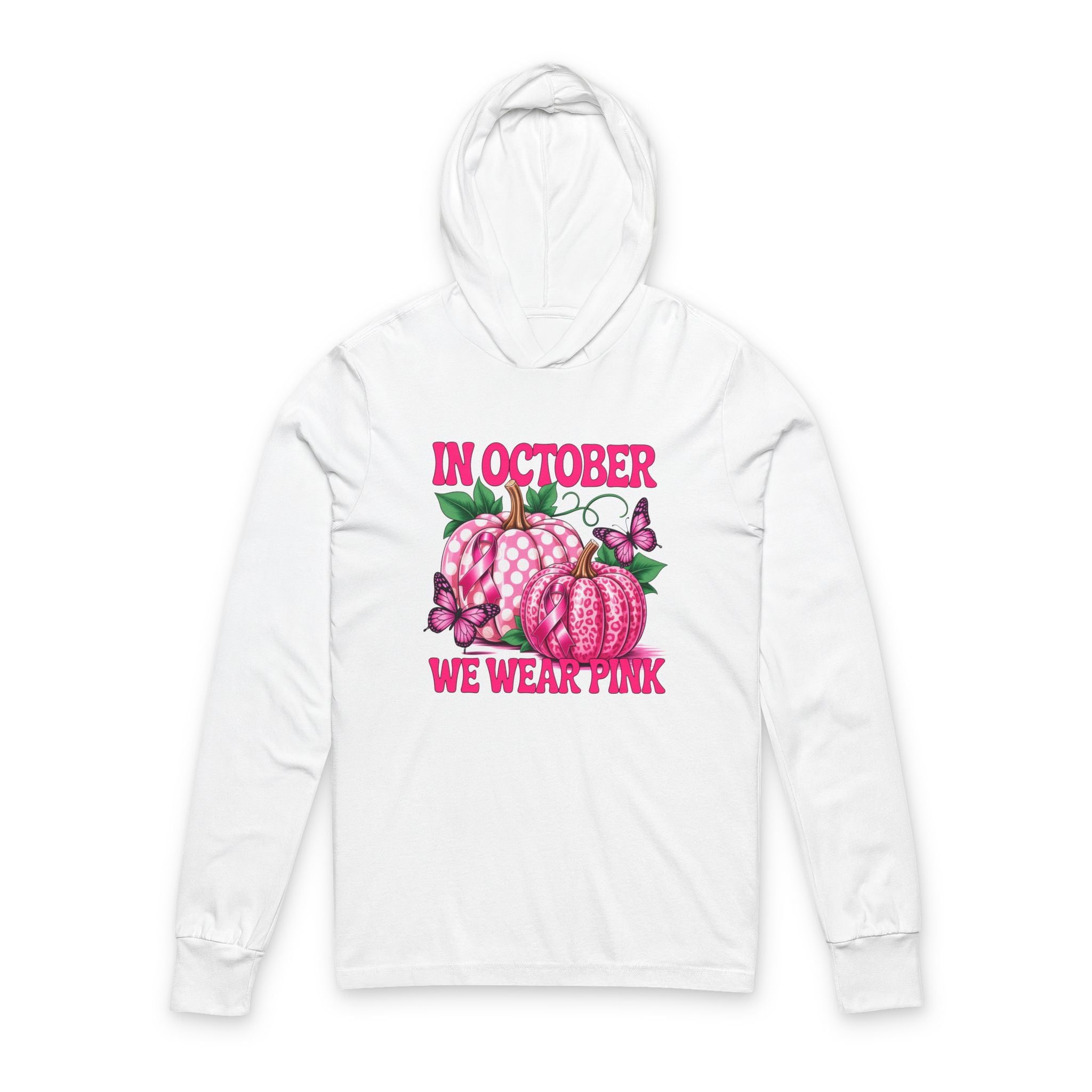 October Awareness Hooded Tee, Unisex Hoodie, Breast Cancer Awareness, Fall Fashion, Cute Gift, Cozy Layering