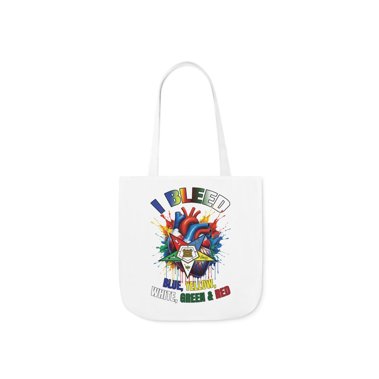 I Bleed OES, Order of the Eastern Star, Sistar, Sisterhood, Eastern Star, Sorority, Canvas Tote Bag, 5-Color Straps | Accessories | 5-Color Straps, Accessories, All Over Print, Ancient Free & Accepted, AOP, Bags, Canvas Tote Bag, Eastern Star, Fraterity, I Bleed OES, International, OES, Order of the Eastern Star, Prince Hall, Scootish Rite, Sistar, Sisterhoo, Sisterhood, Soror, Sorority, Sublimation, Totes | Printify