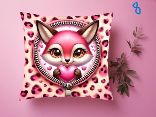 a pink cat with a pink and black hat