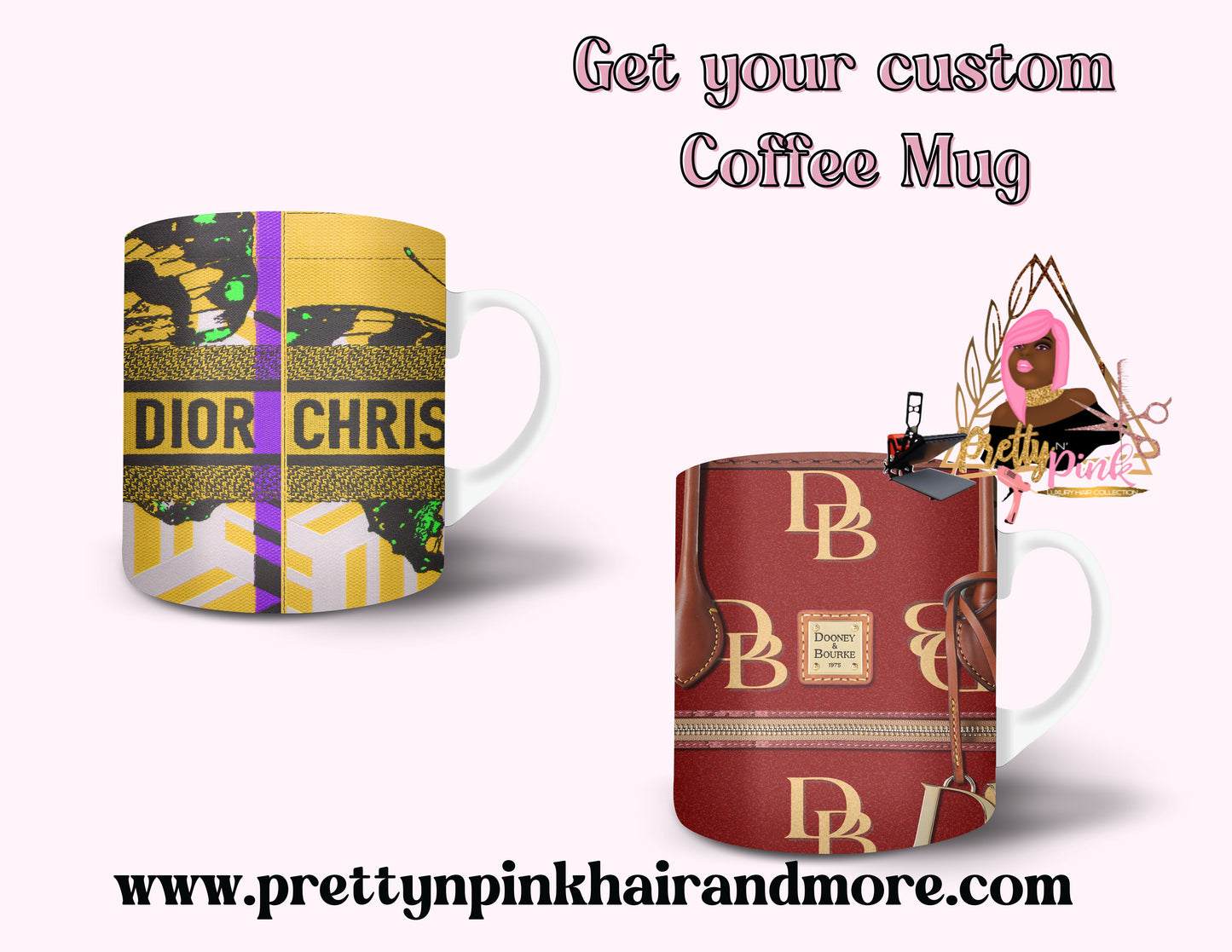 “Name Brand Purse-inspired reusable coffee cups with high-fashion print, styled for luxury lovers, available at PrettyNPinkHairandMore.com and Stan Store” Coach, Hermes, LV, MK, YSL