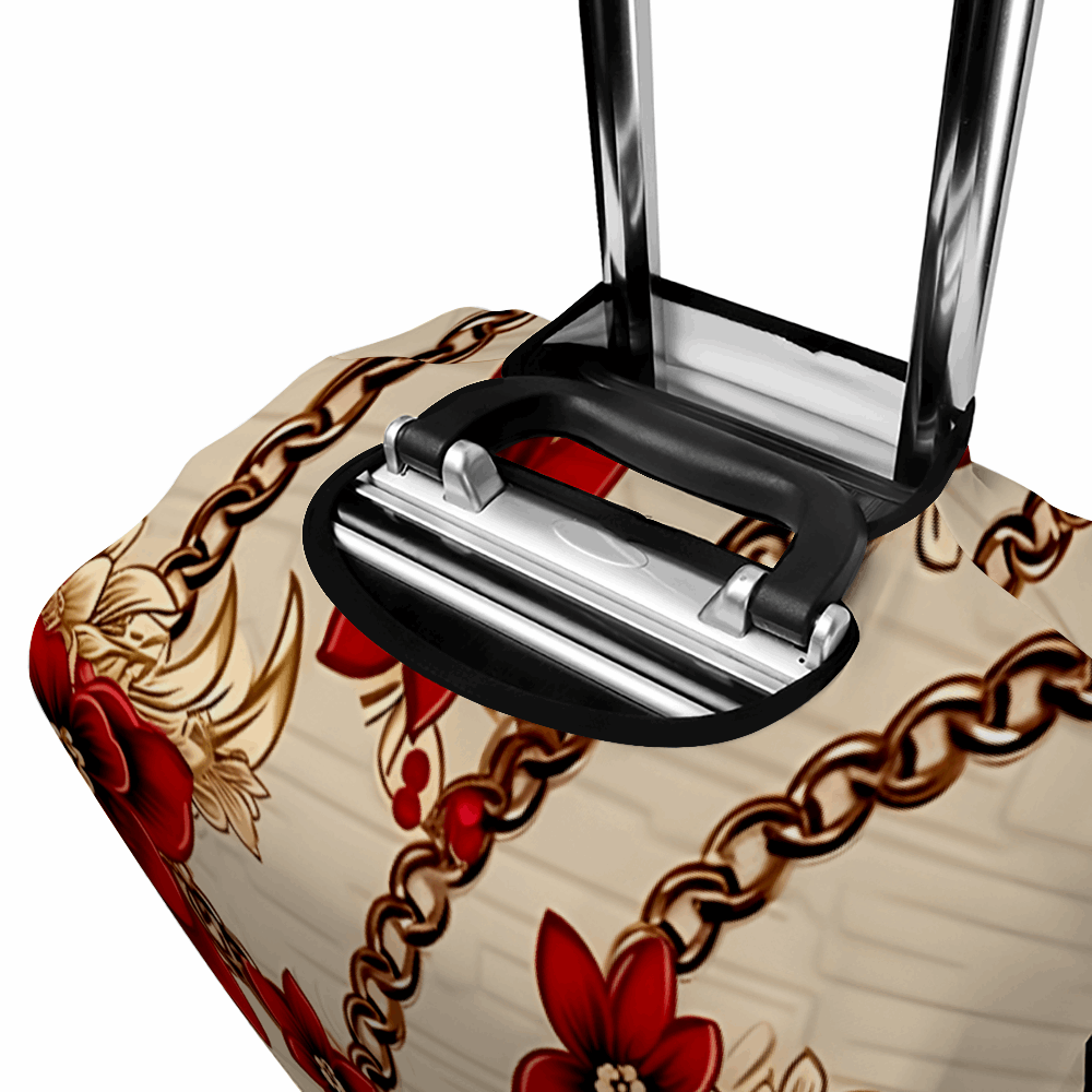 Light Brown & Burgandy Luggage Case Covers Travel Suitcase Covers