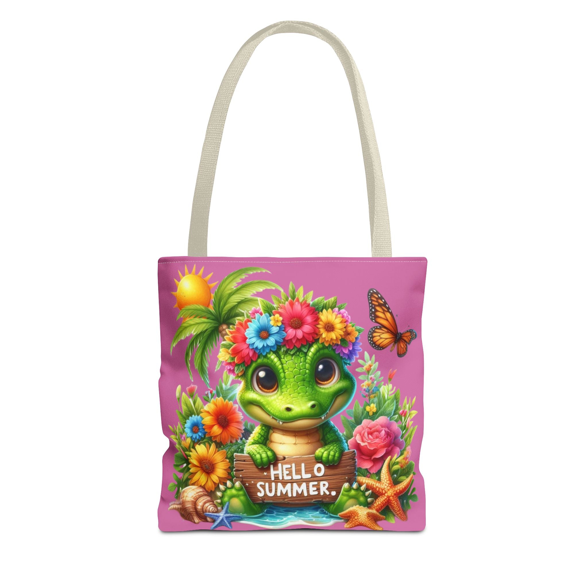 Hello Summer Cute Frog Tote Bag - Vibrant Beach Style for Summer Fun
