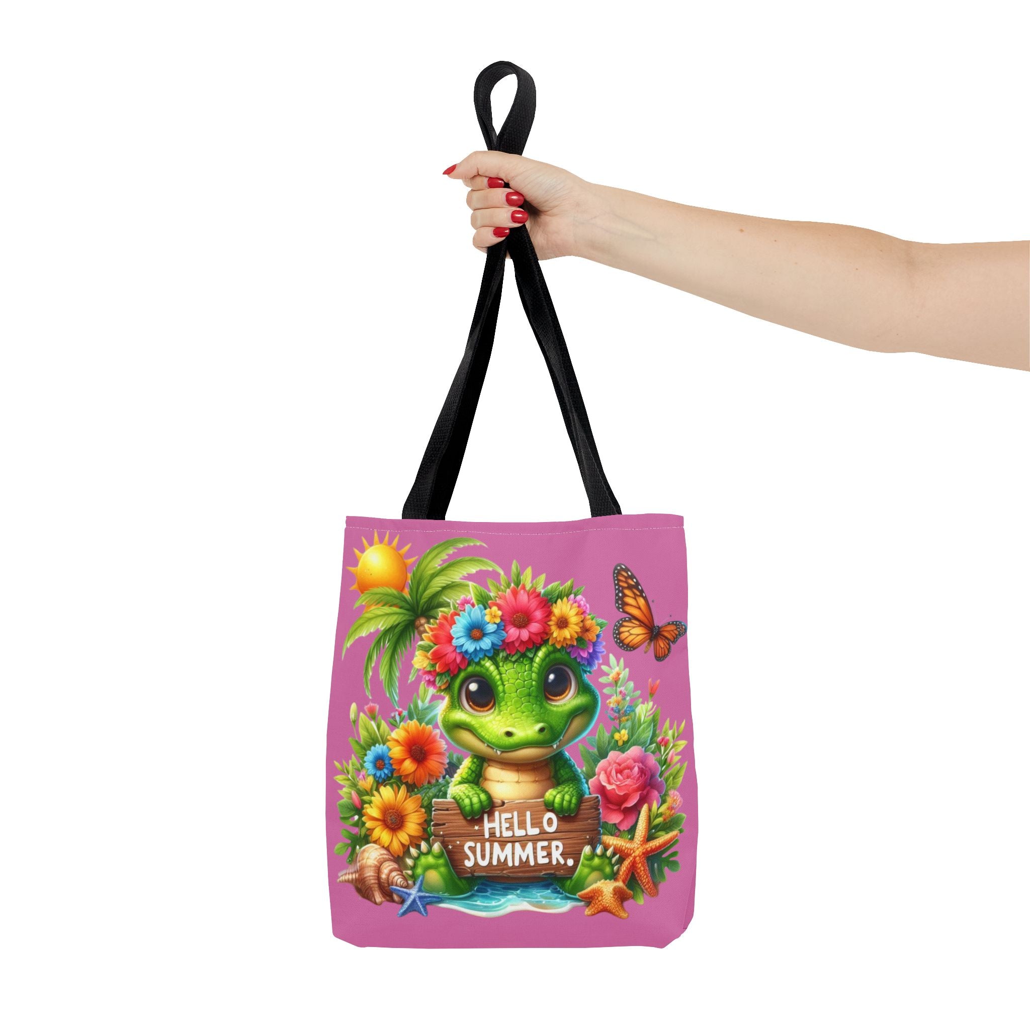 Hello Summer Cute Frog Tote Bag - Vibrant Beach Style for Summer Fun
