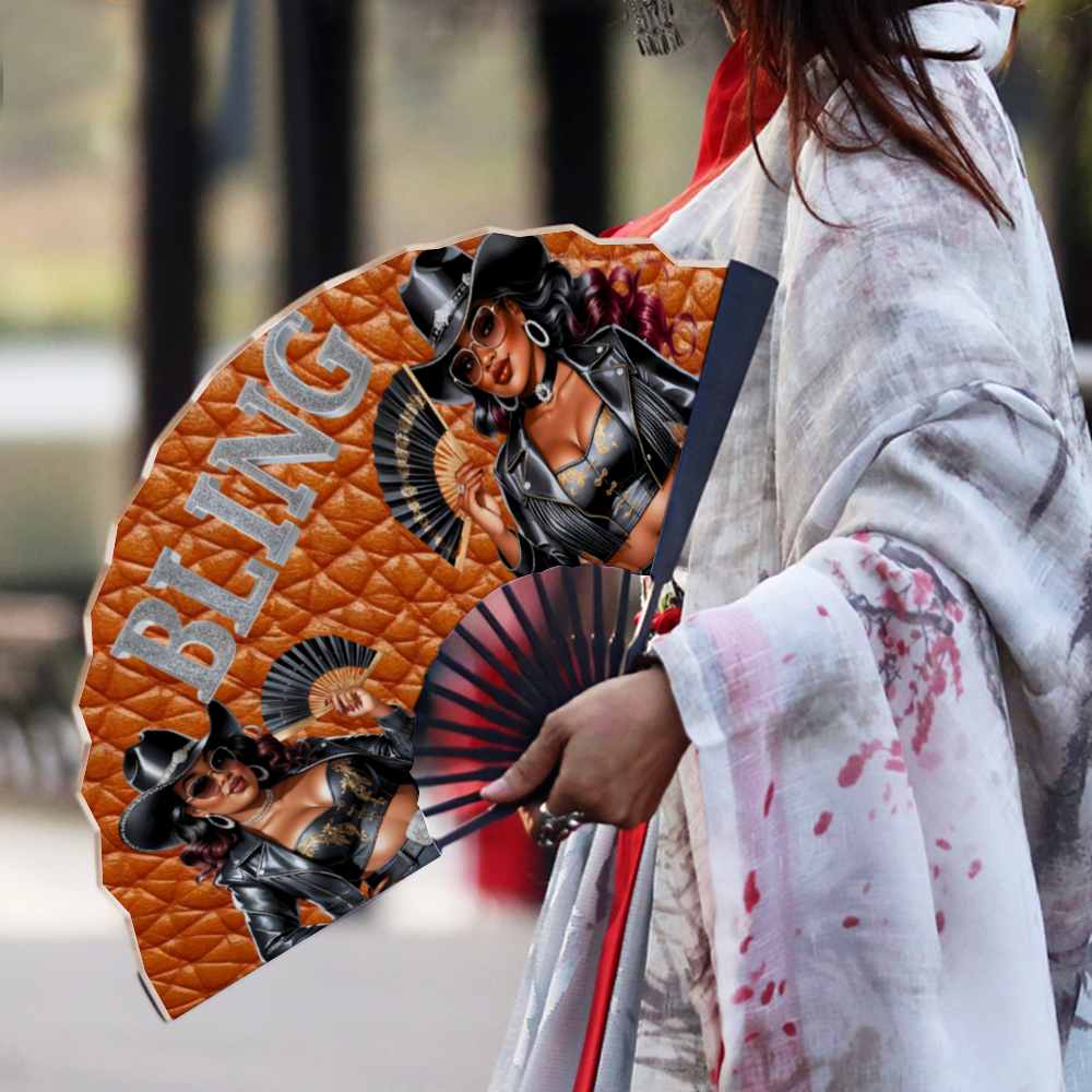 Double-side Custom Spun Silk Fan Retro Hand-held Folding Fan