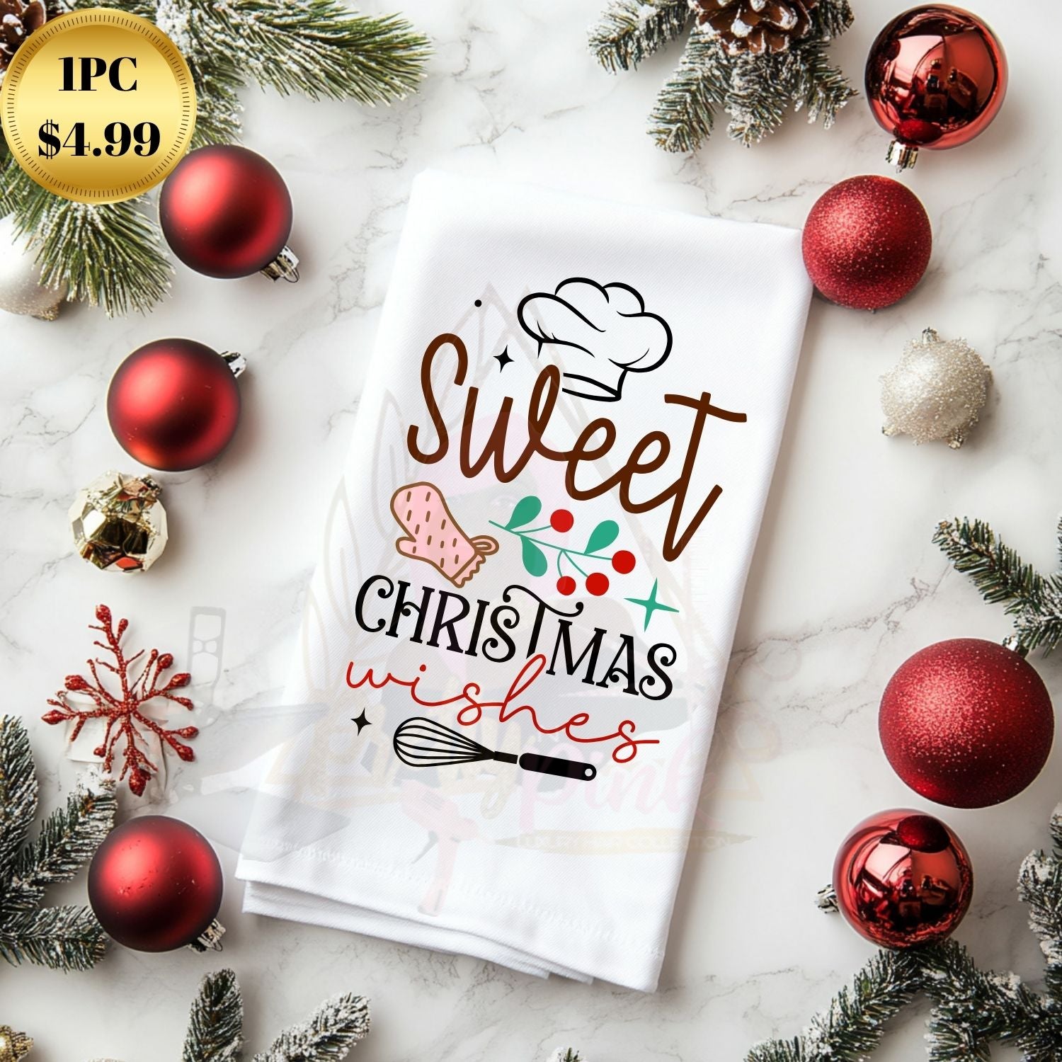 White Christmas Hand Towel (Individual)