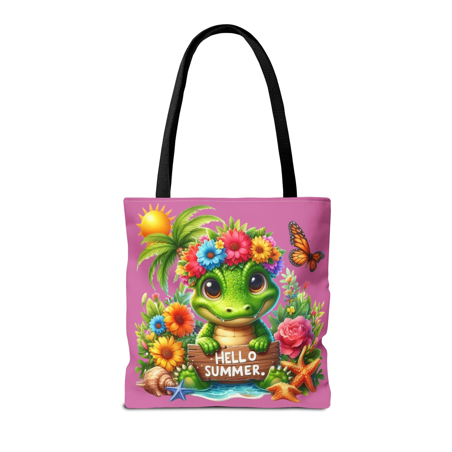 Hello Summer Cute Frog Tote Bag - Vibrant Beach Style for Summer Fun