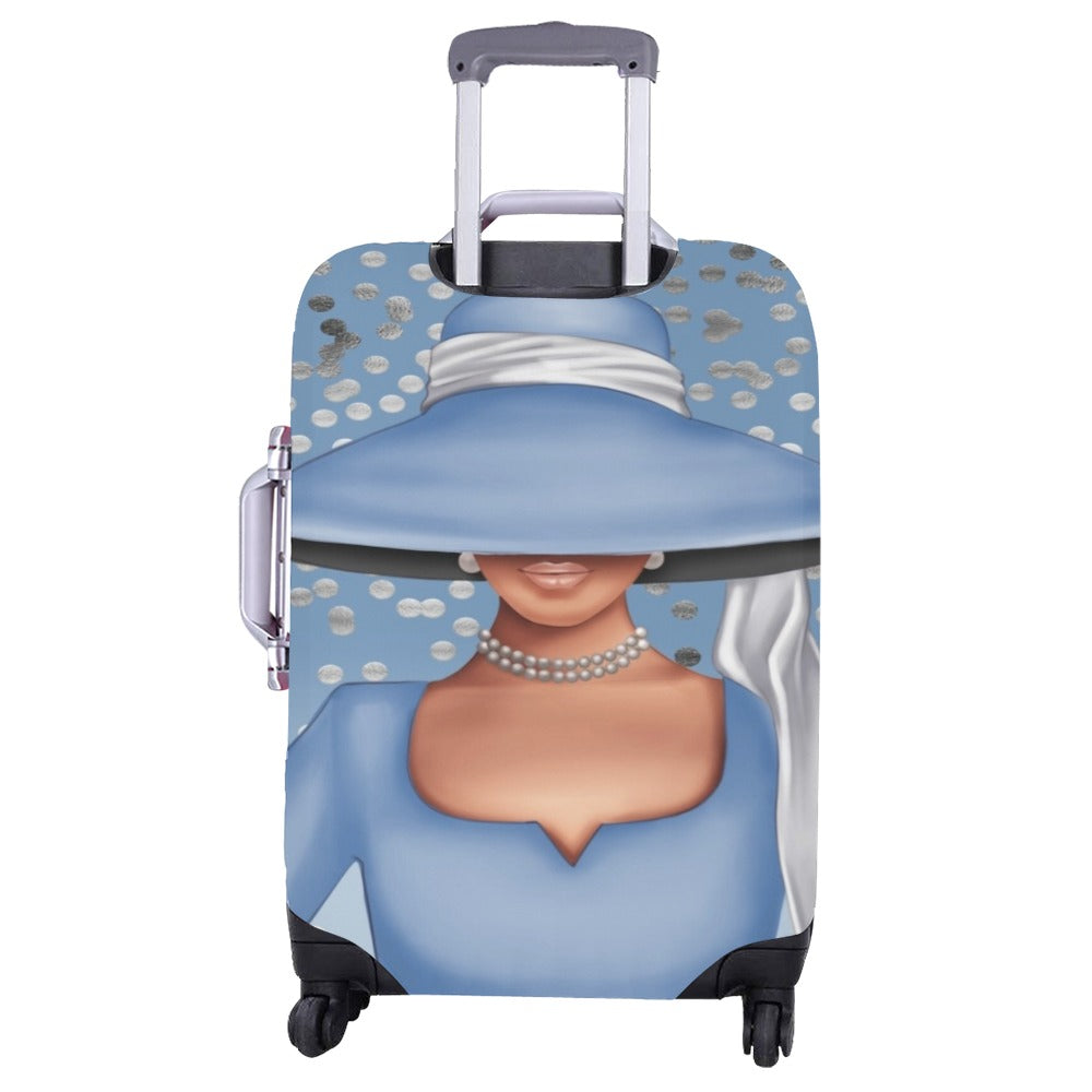 Light Blue Church Lady She Is fearless Luggage Cover Luggage Cover/Large 26"-28"
