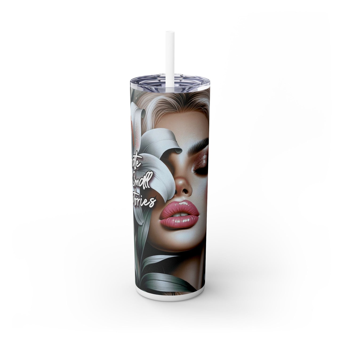 Tumbler with Caucasian Women and Calle Lilly Design #17, 20oz