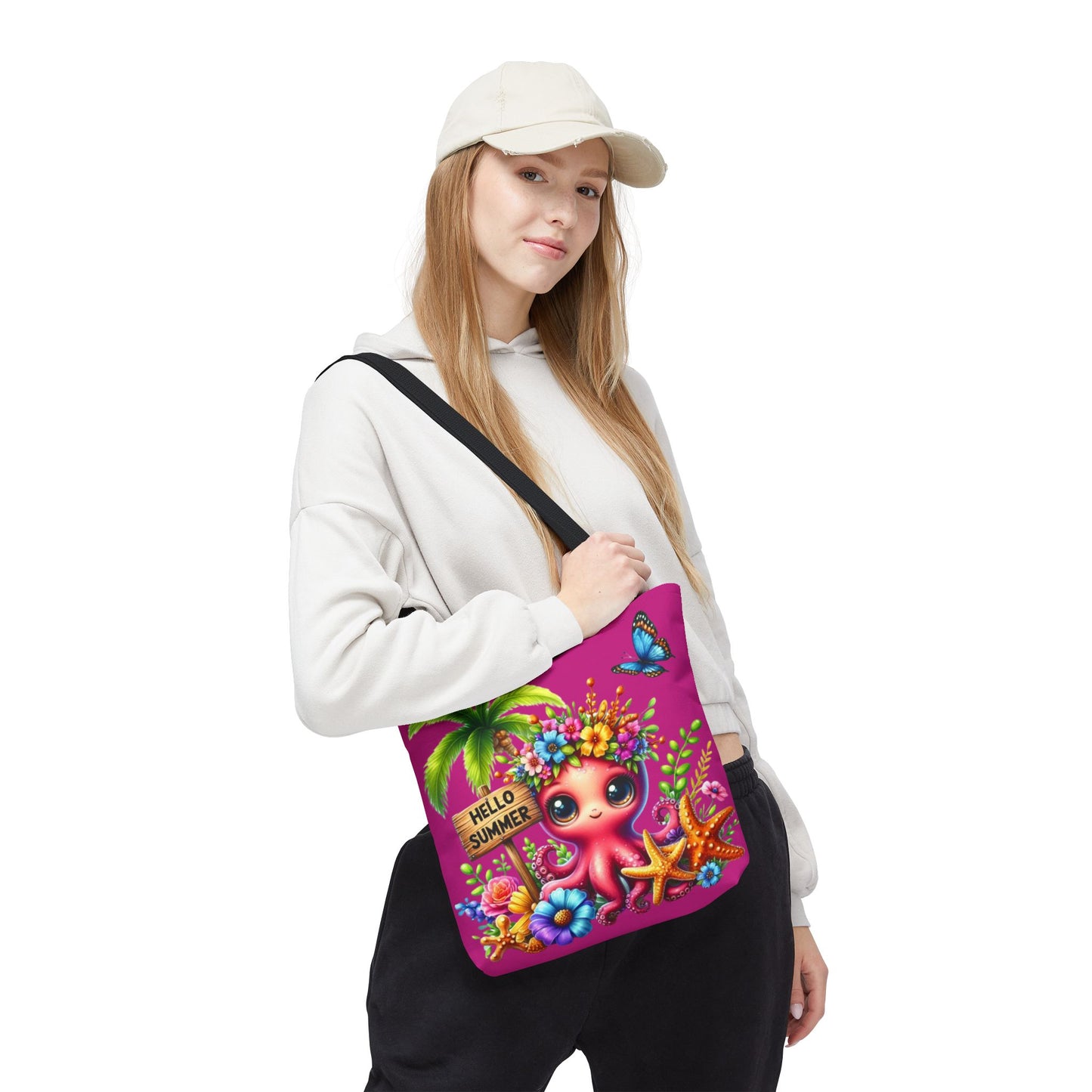 Hello Summer Octopus Tote Bag – Colorful Beach Carryall for Fun Adventures