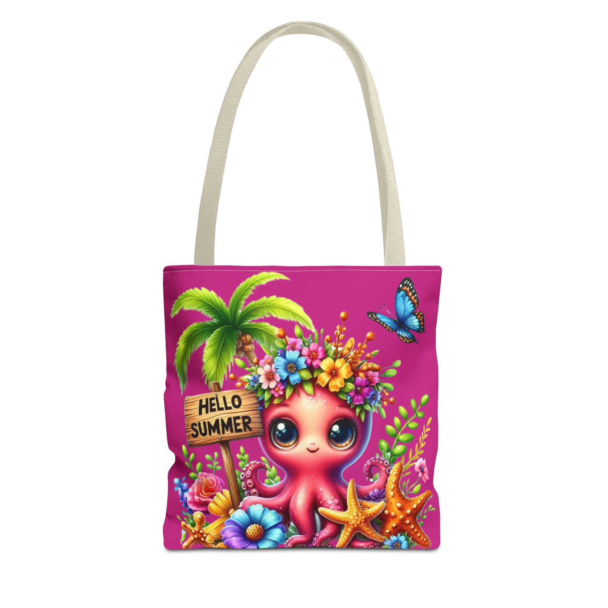 Hello Summer Octopus Tote Bag – Colorful Beach Carryall for Fun Adventures