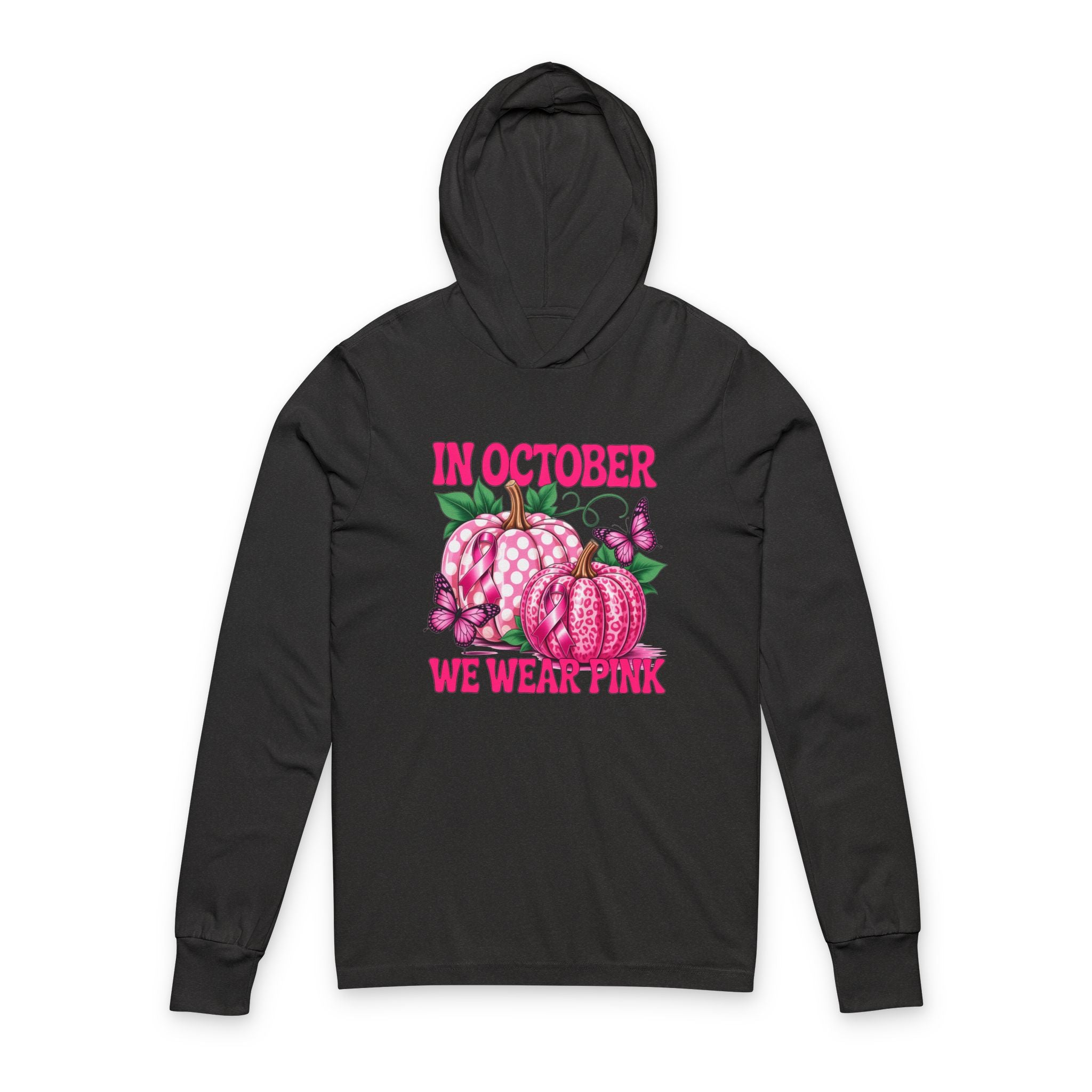 October Awareness Hooded Tee, Unisex Hoodie, Breast Cancer Awareness, Fall Fashion, Cute Gift, Cozy Layering