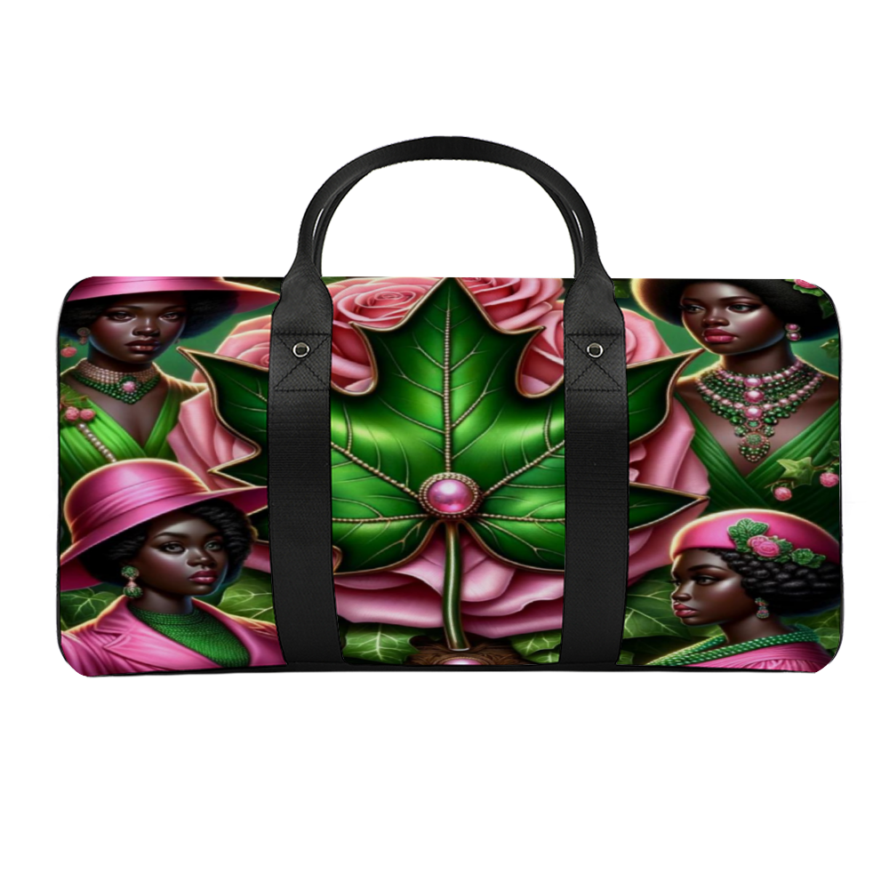 AKA, Pink & Green,Sorority Large Travel Luggage Gym Bags Duffel Bags