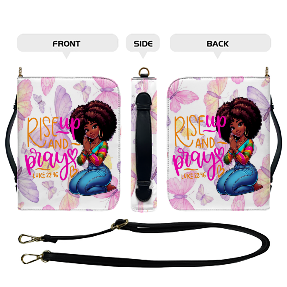 Rise & Shine Butterfly PU Bible Bag Strap