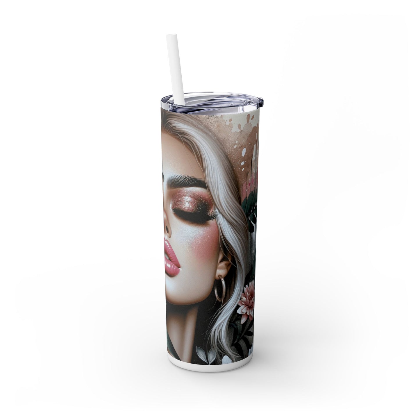 Tumbler with Caucasian Women and Calle Lilly Design #17, 20oz