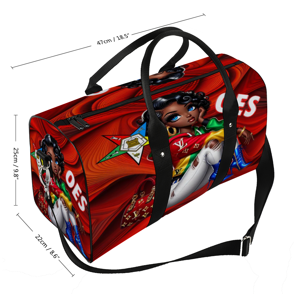 Blue Sky, OES, Sisterhood, Eastern Star, Sorority, Sistar, Masonic, Masonry Travel Bag Black (Small)